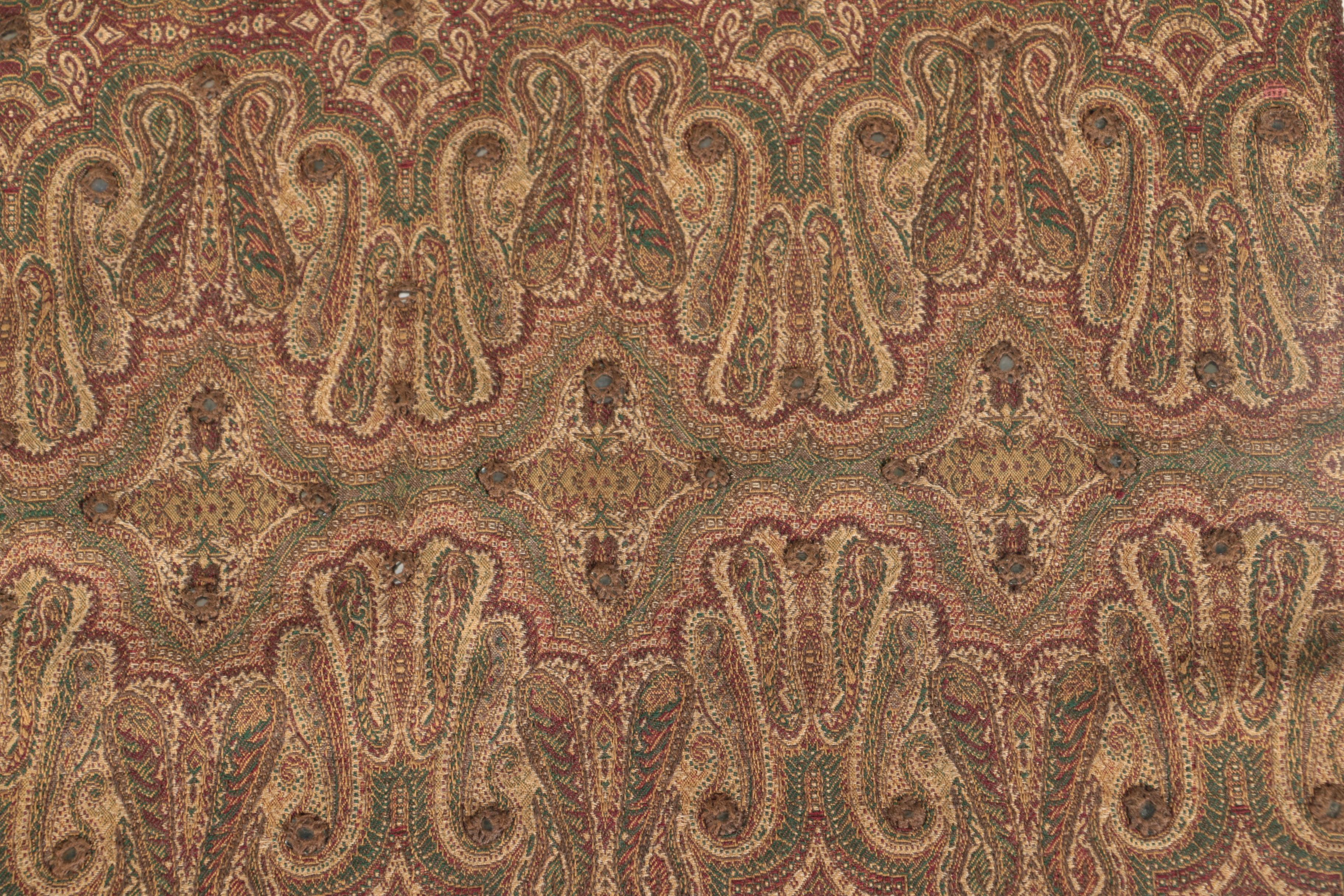 Paisley Patterned Throw with Mirror Accents