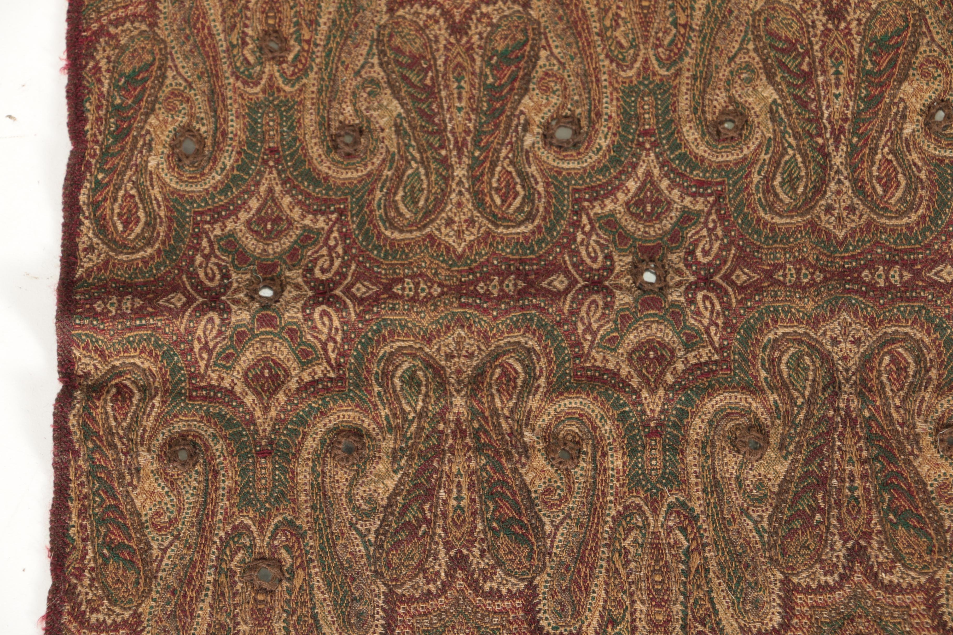 Paisley Patterned Throw with Mirror Accents