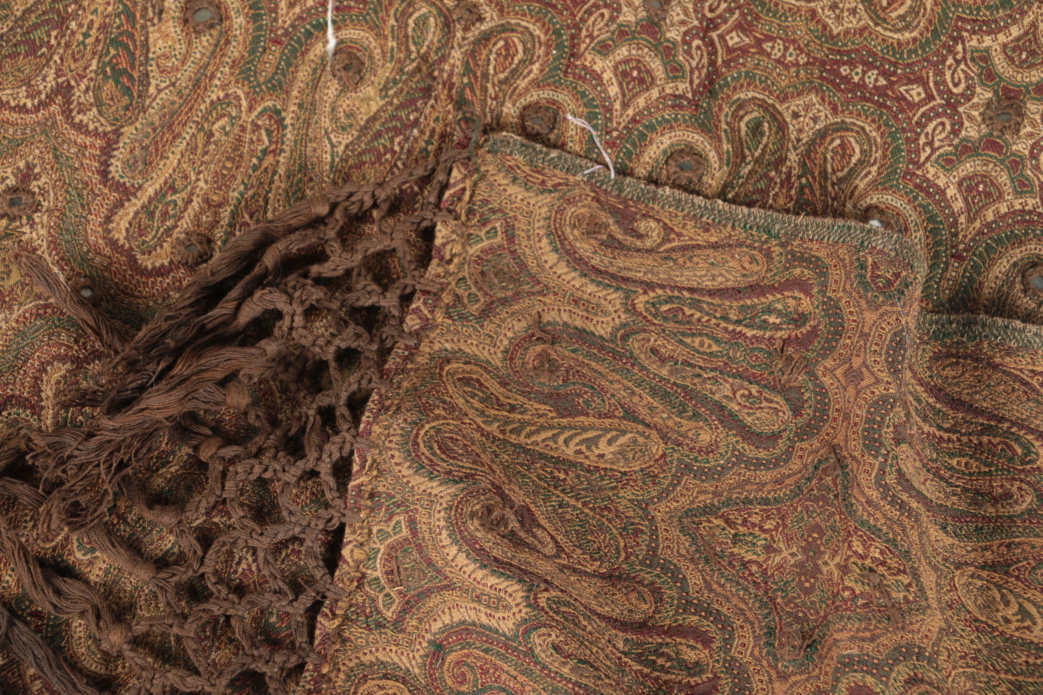 Paisley Patterned Throw with Mirror Accents