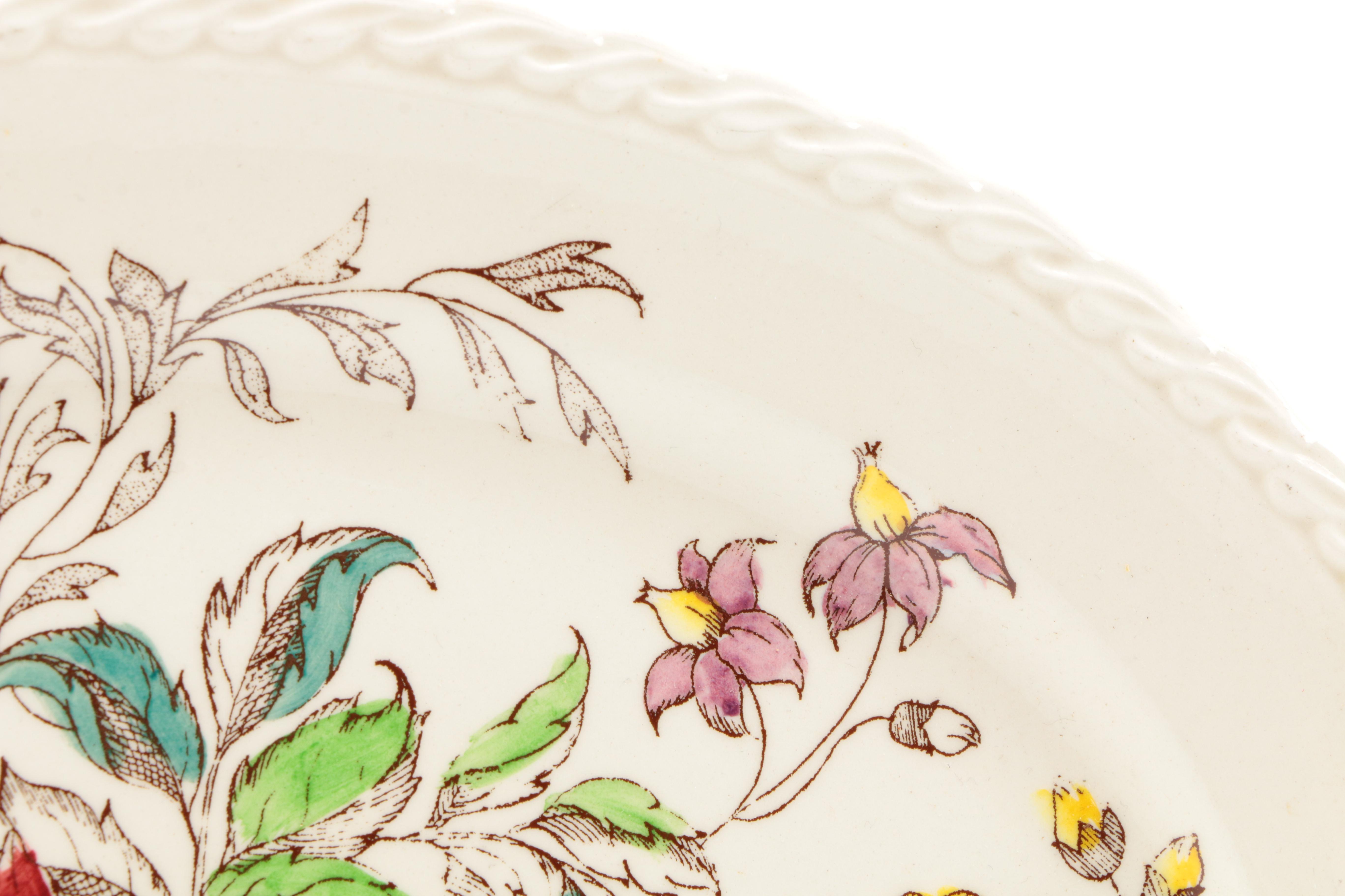 Assorted Floral Pattern Dishes Featuring Johnson Bros