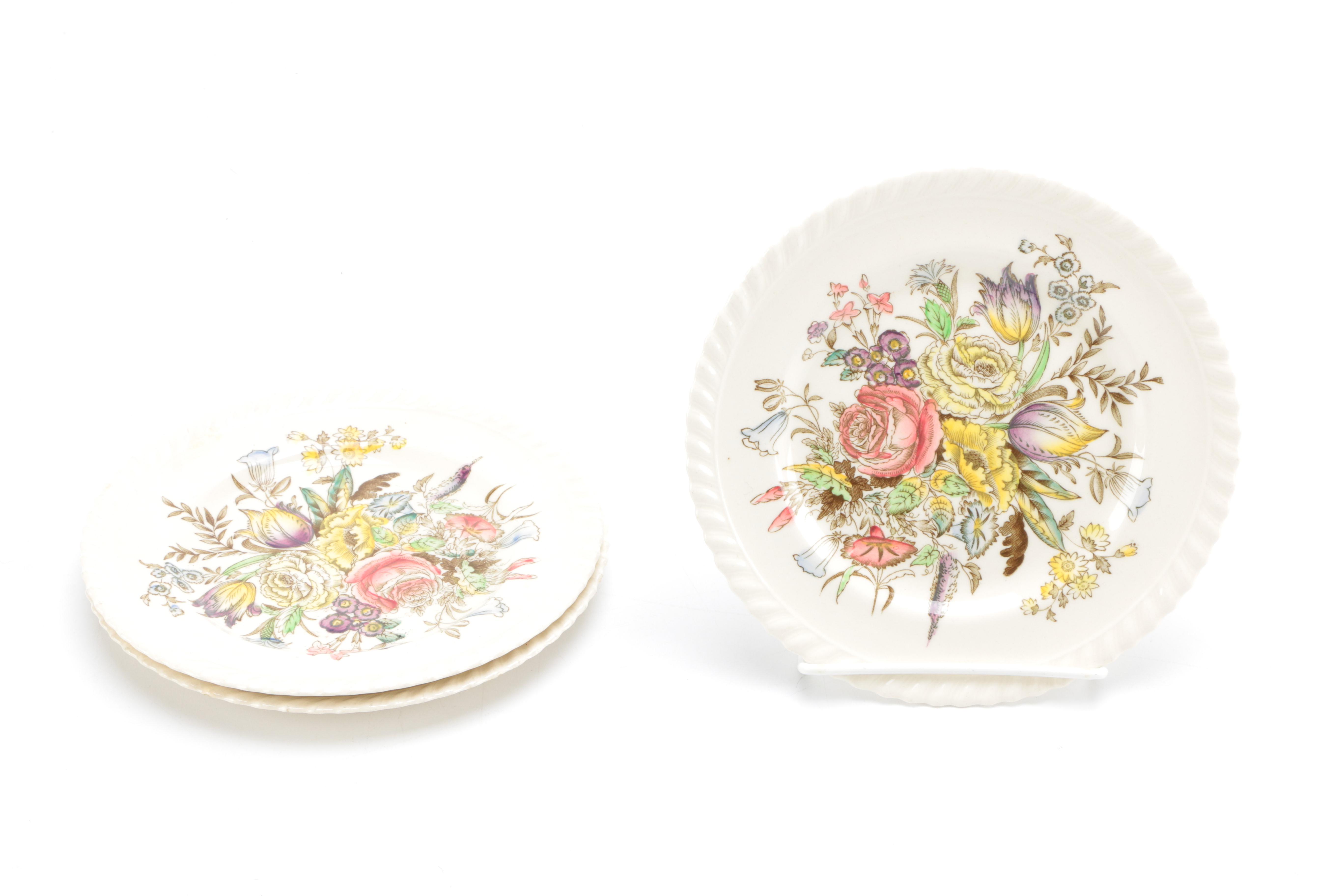 Assorted Floral Pattern Dishes Featuring Johnson Bros