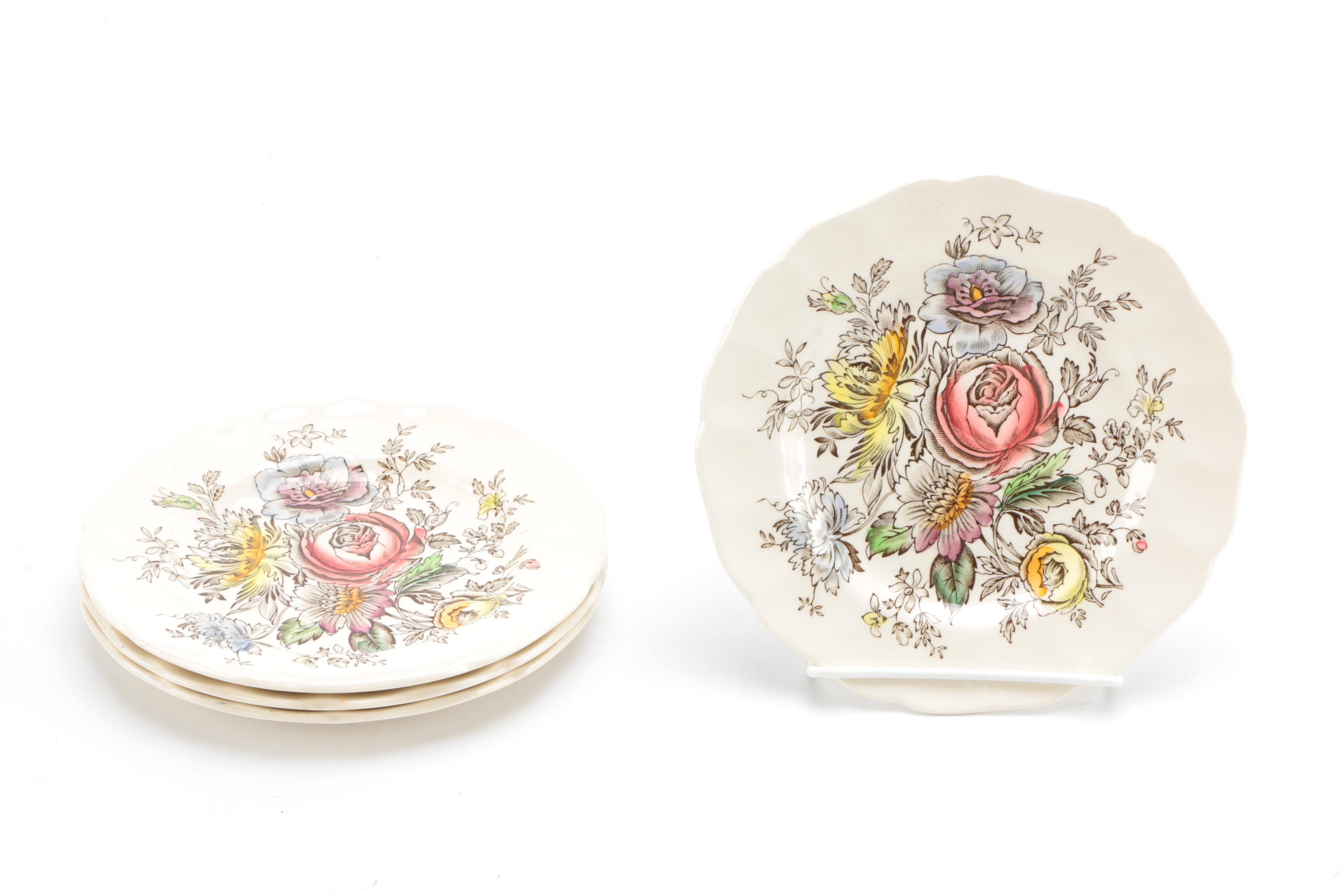 Assorted Floral Pattern Dishes Featuring Johnson Bros