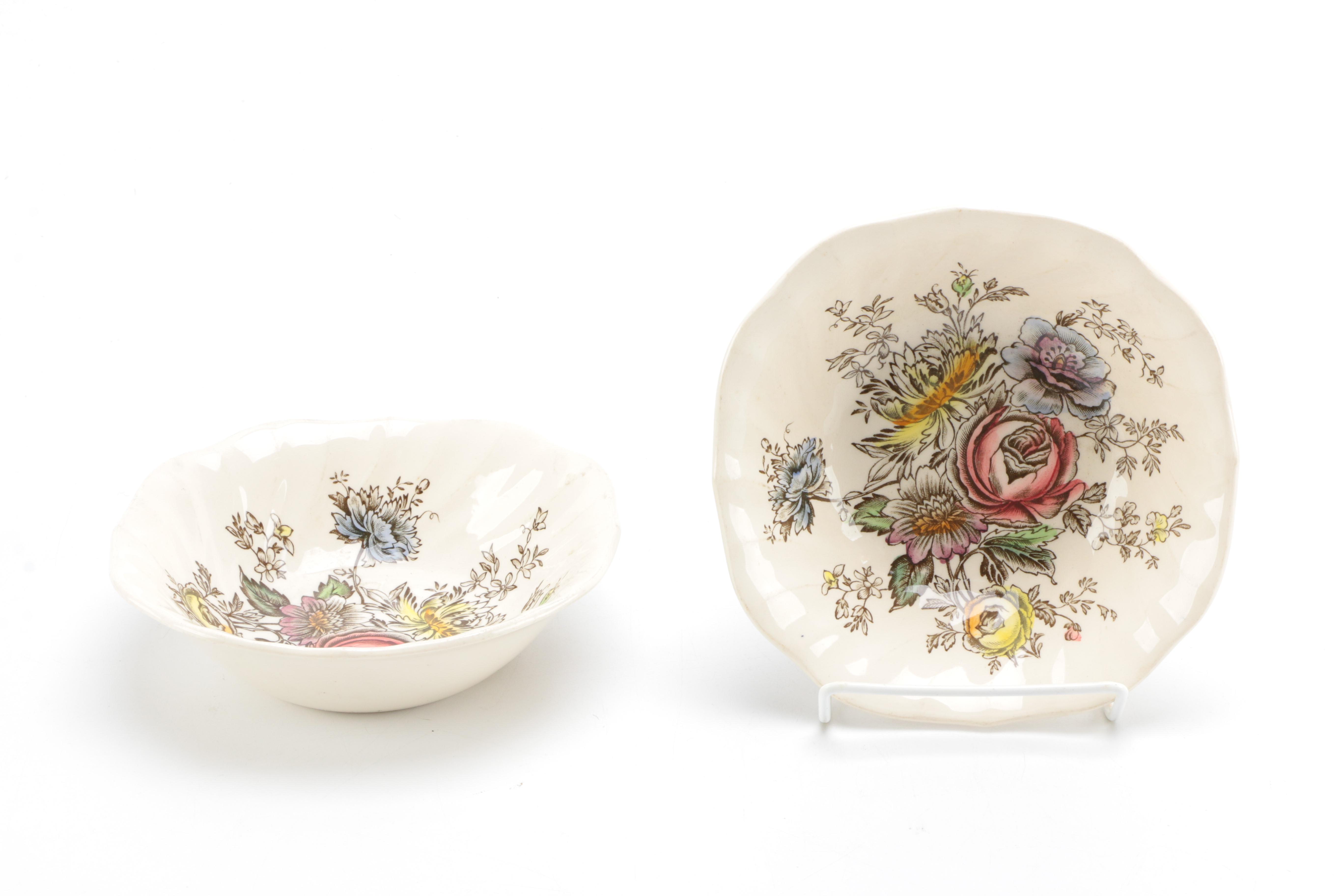 Assorted Floral Pattern Dishes Featuring Johnson Bros