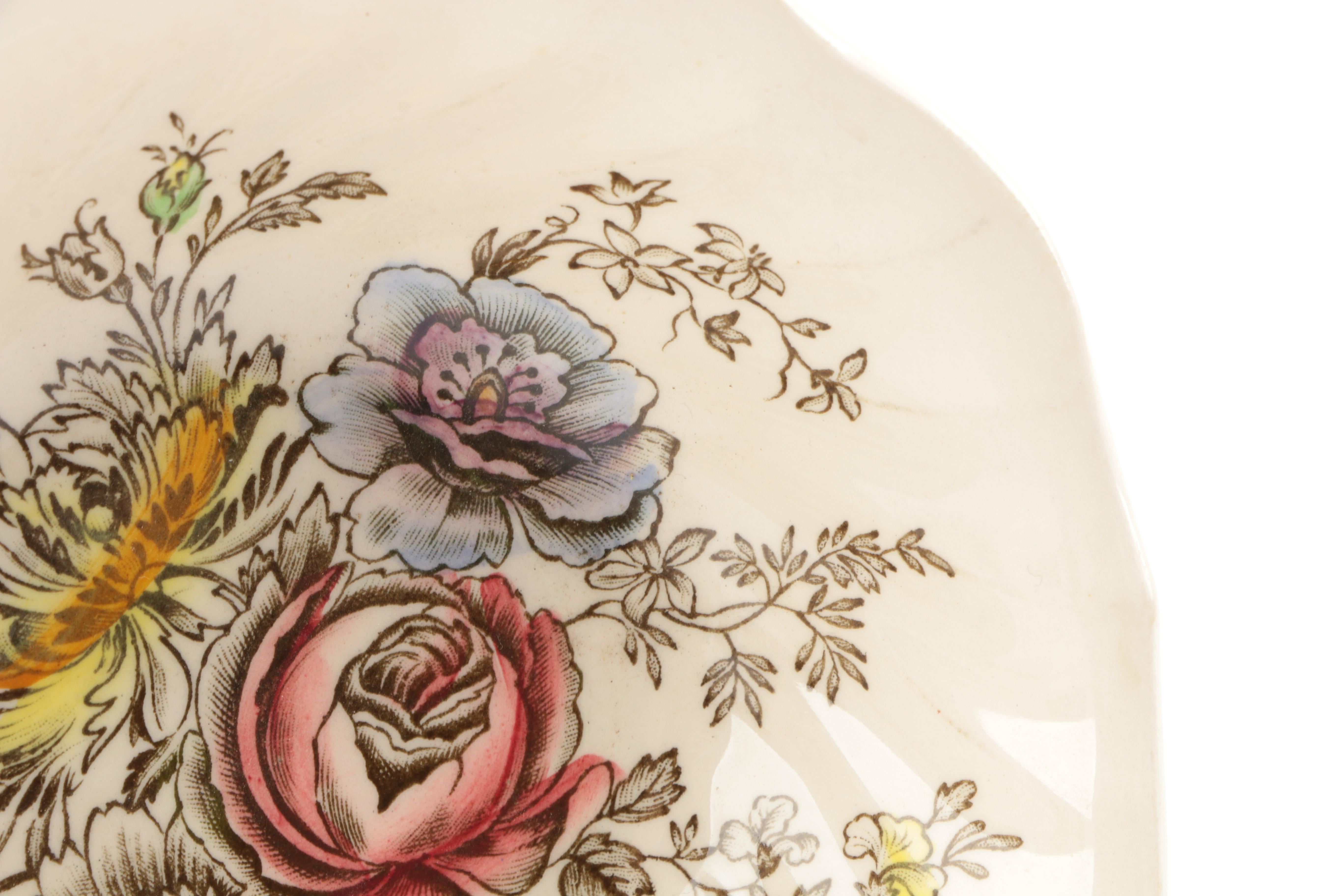 Assorted Floral Pattern Dishes Featuring Johnson Bros
