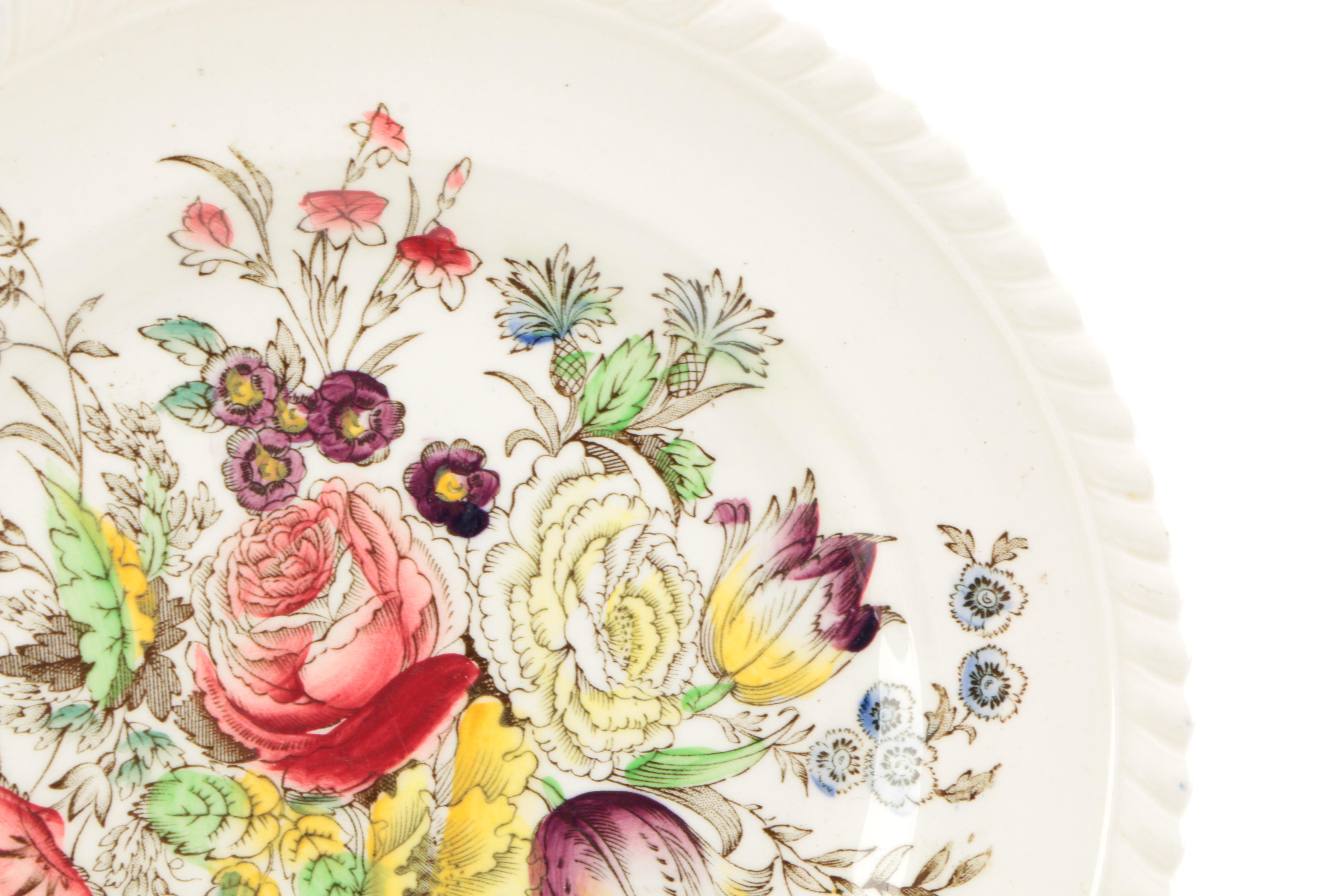 Assorted Floral Pattern Dishes Featuring Johnson Bros