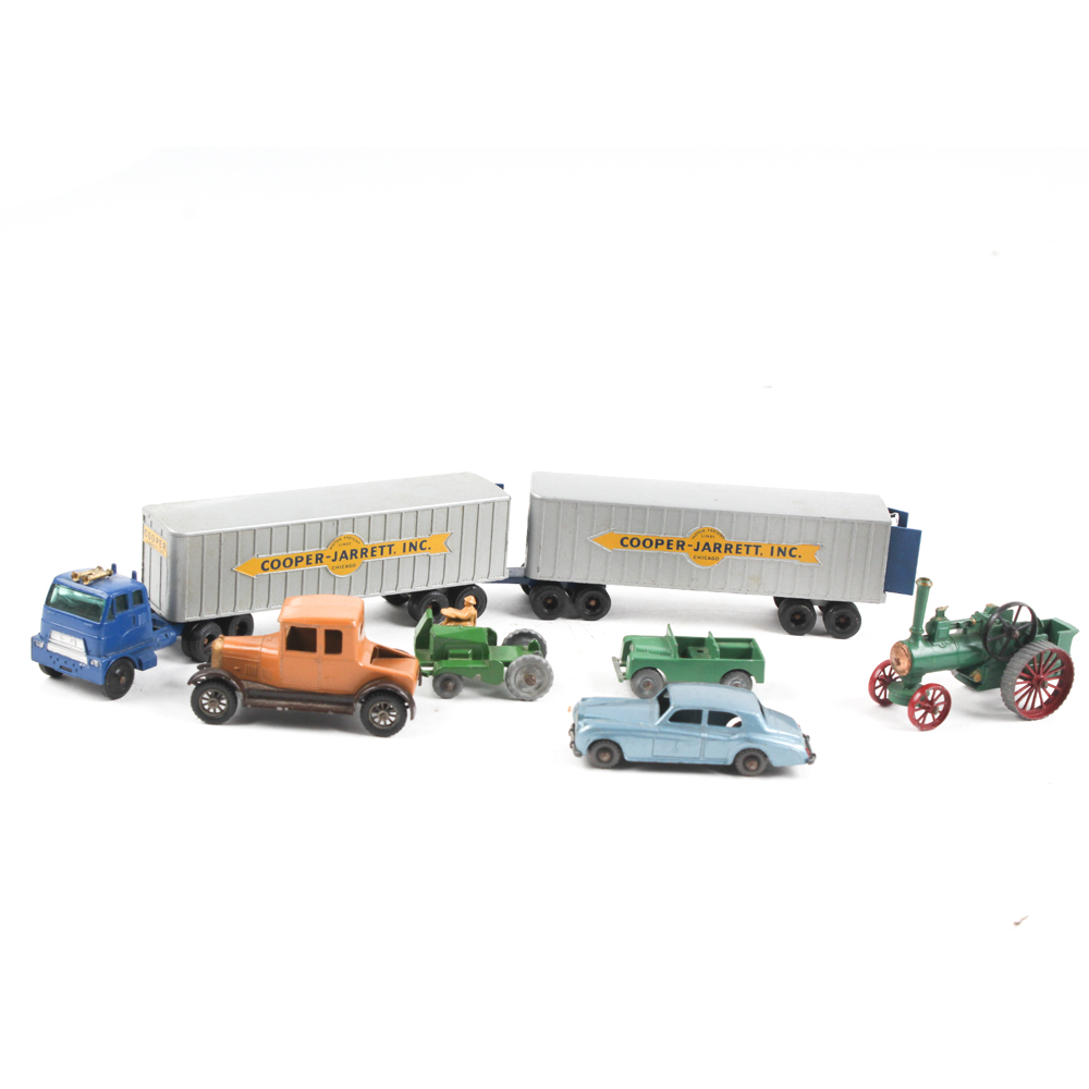 Nine Vintage Lesney Die Cast Toys