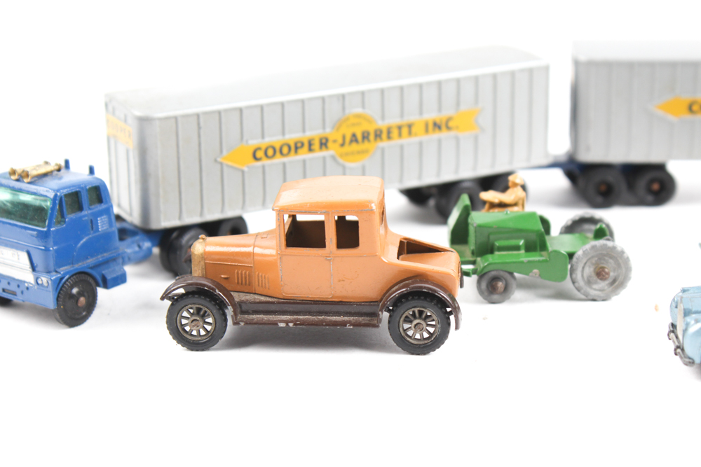 Nine Vintage Lesney Die Cast Toys