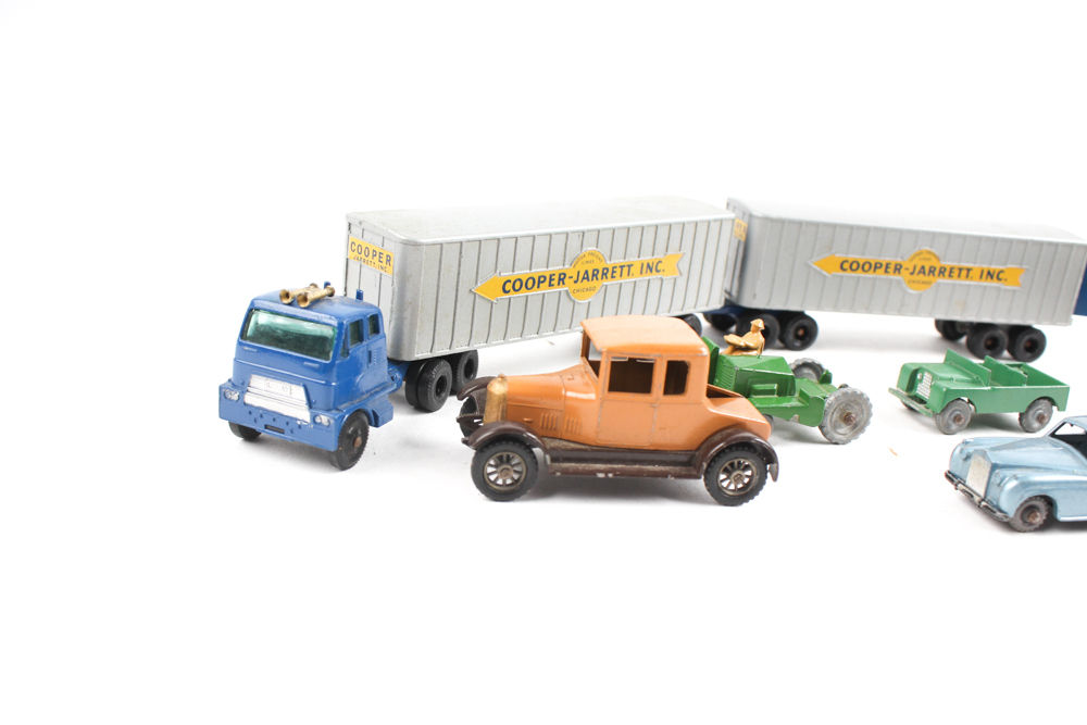 Nine Vintage Lesney Die Cast Toys