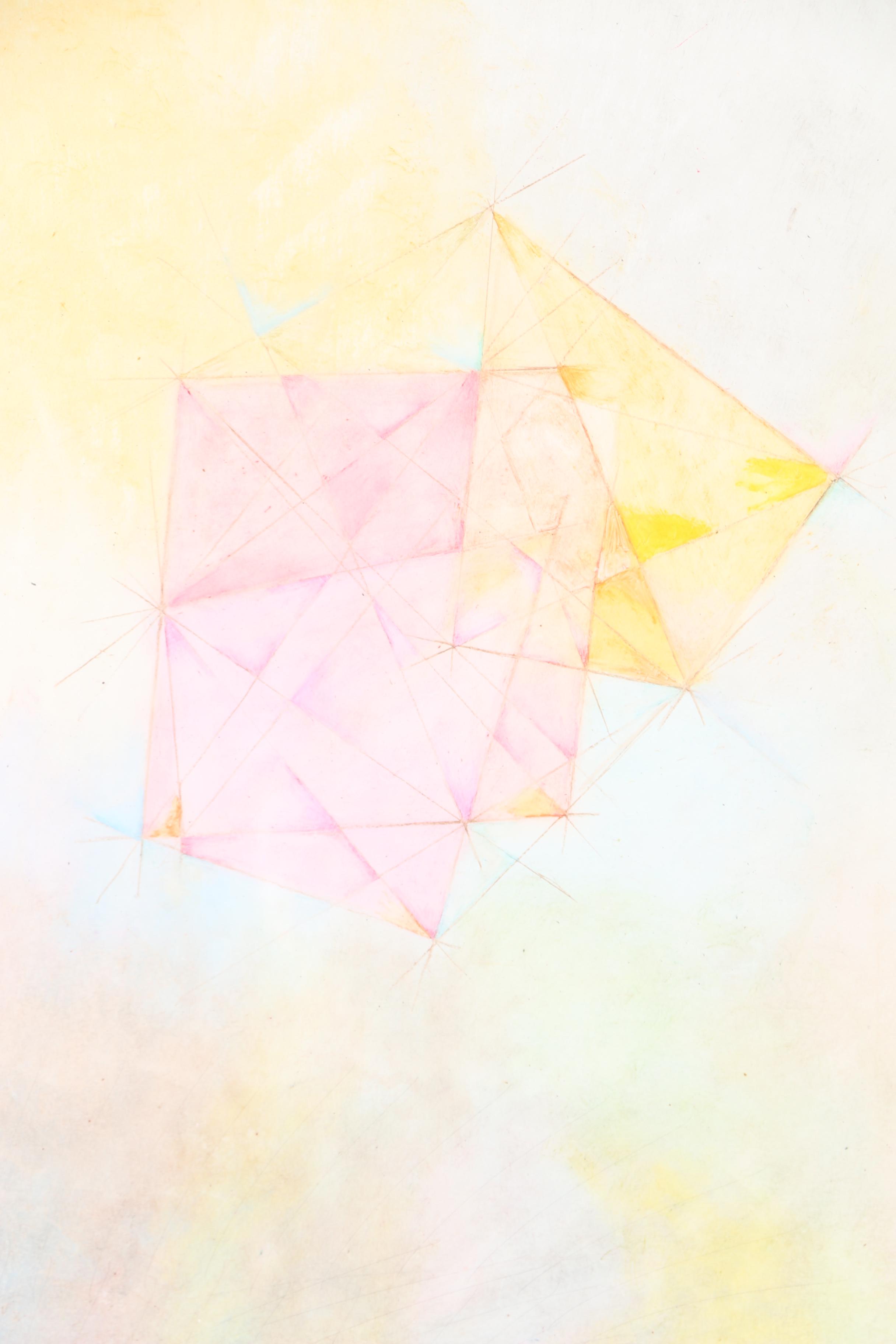 Gladys Goldstein Crayon Drawing "Frozen Glass"