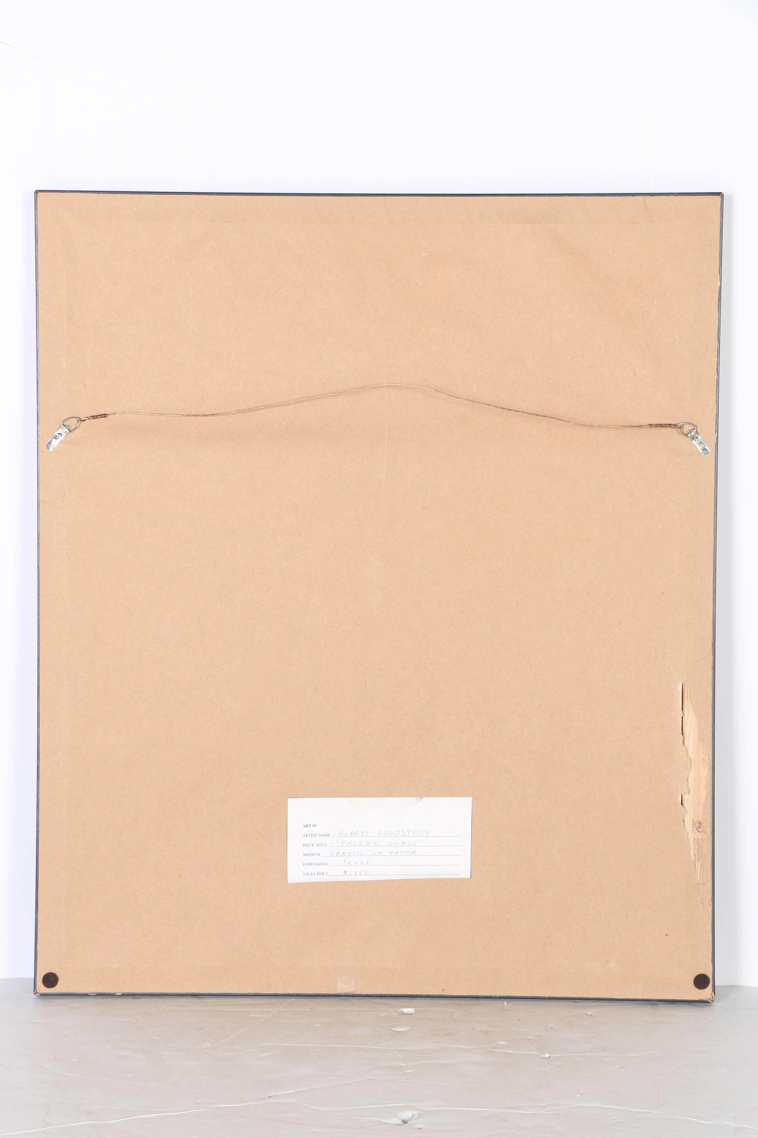 Gladys Goldstein Crayon Drawing "Frozen Glass"