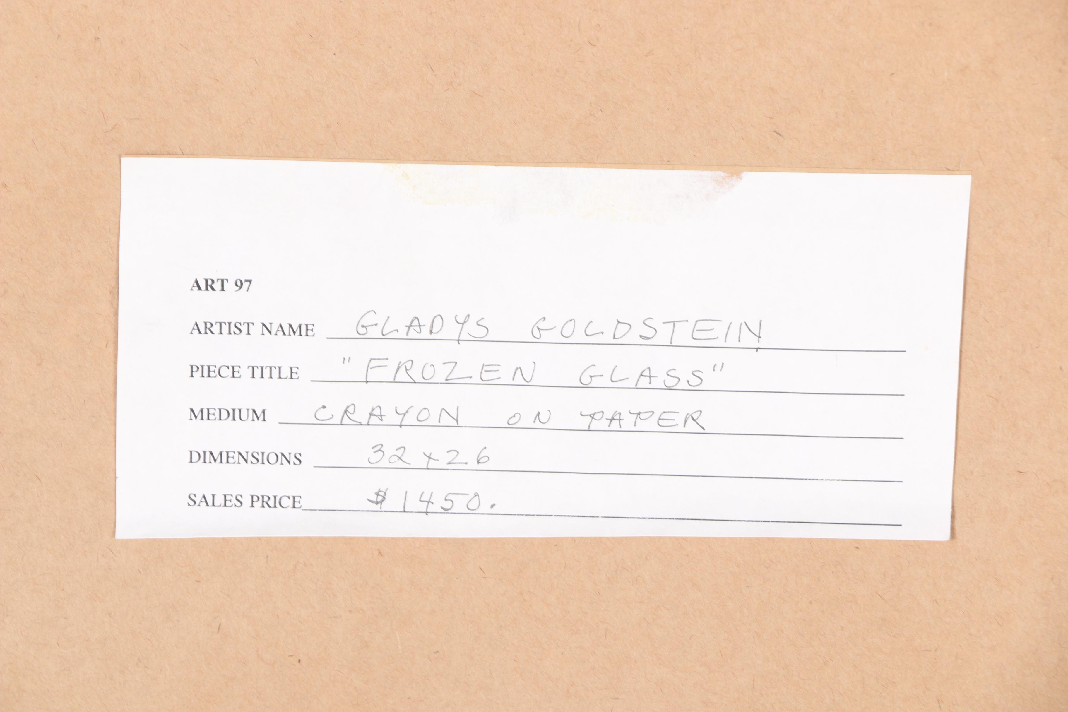 Gladys Goldstein Crayon Drawing "Frozen Glass"