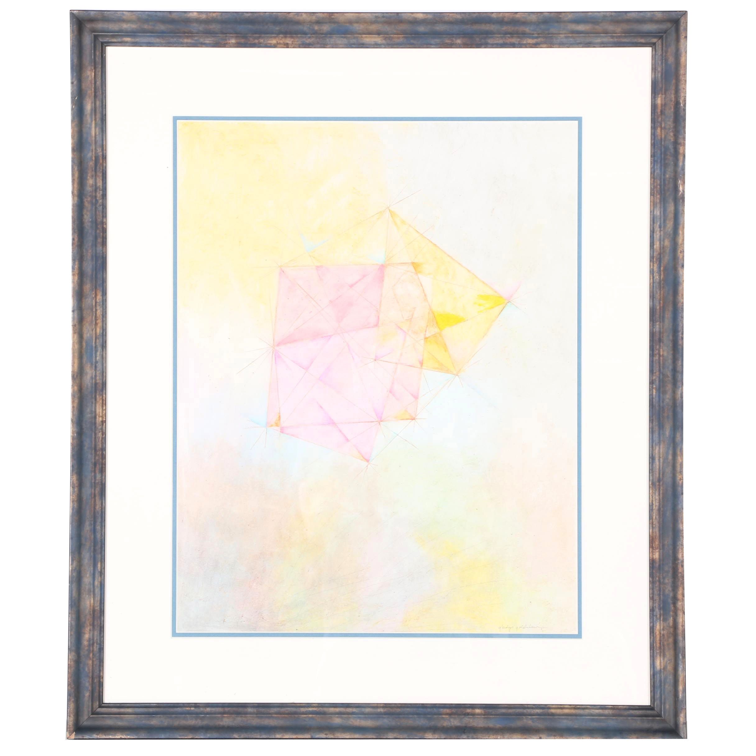 Gladys Goldstein Crayon Drawing "Frozen Glass"