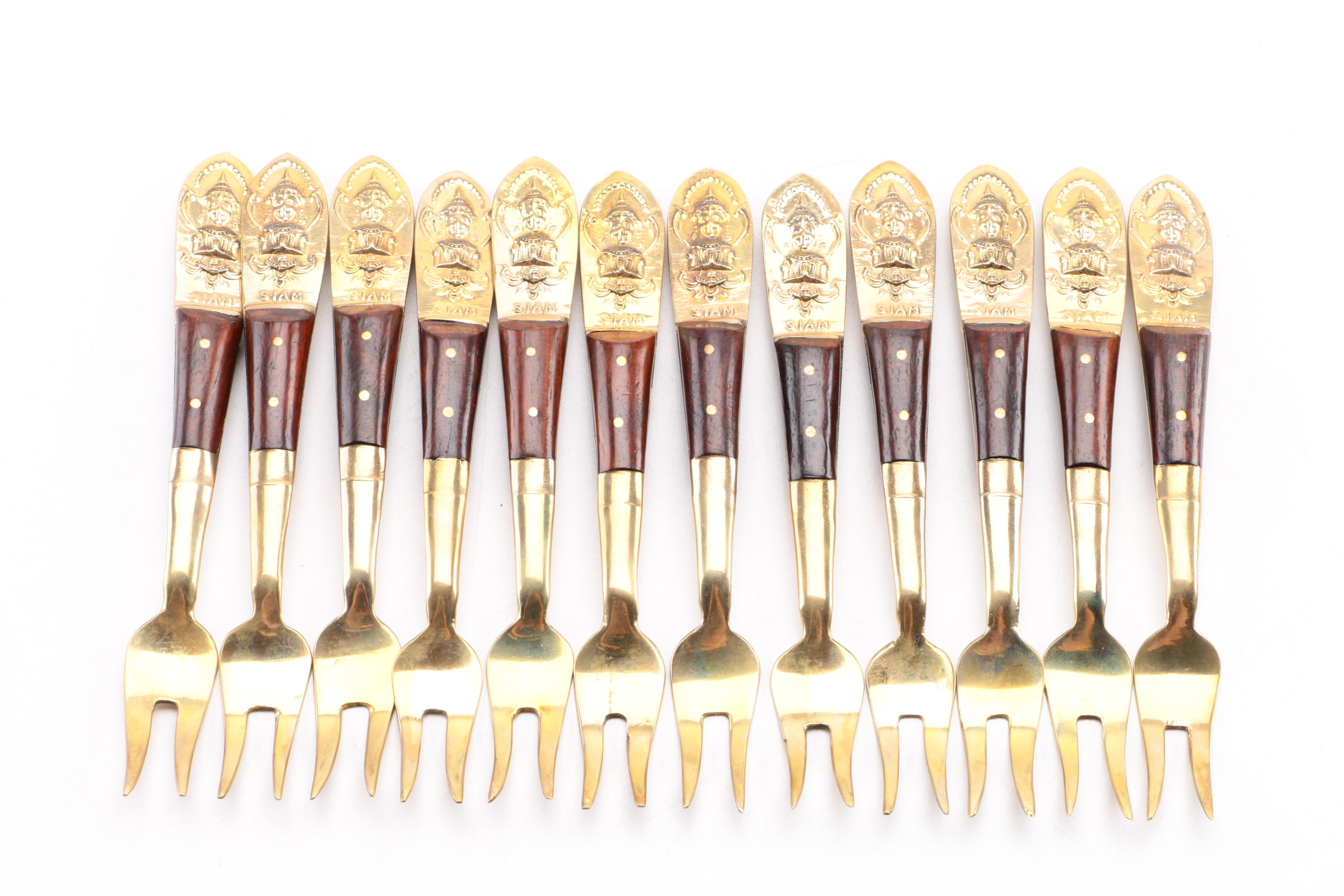 Siam Nickel Bronze Fish Flatware