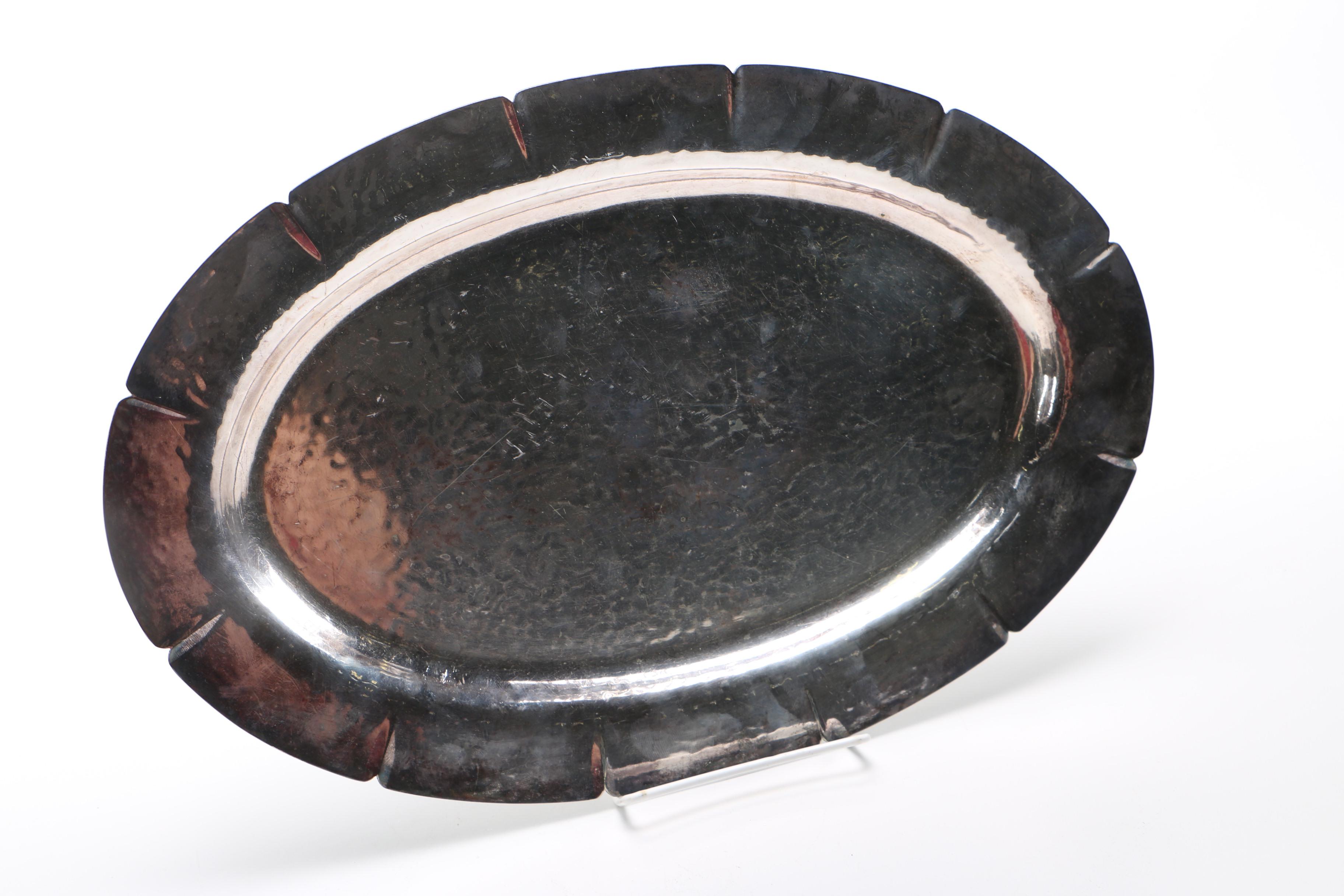 Derby Hammered Silver Plate Coffee Set and Webster Tray