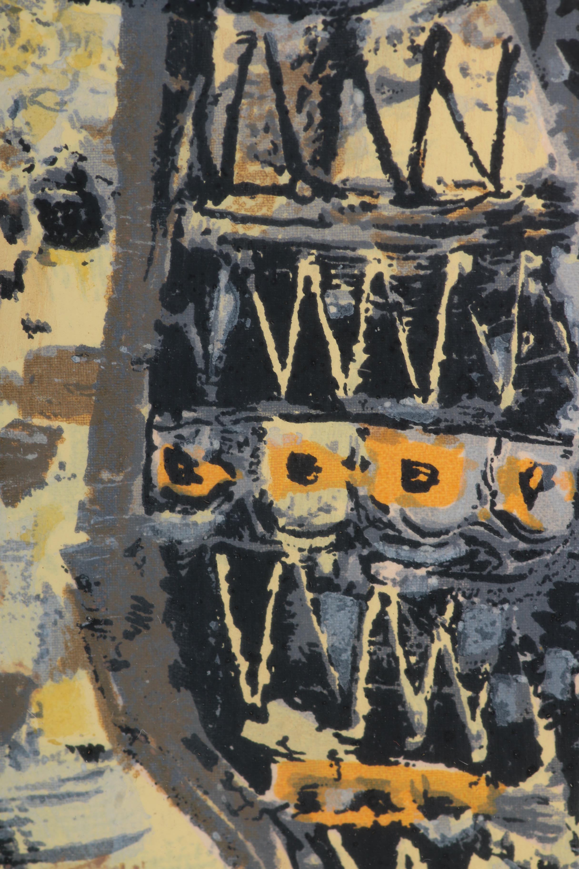 Serigraph After Margaret Layton Painting of Owl