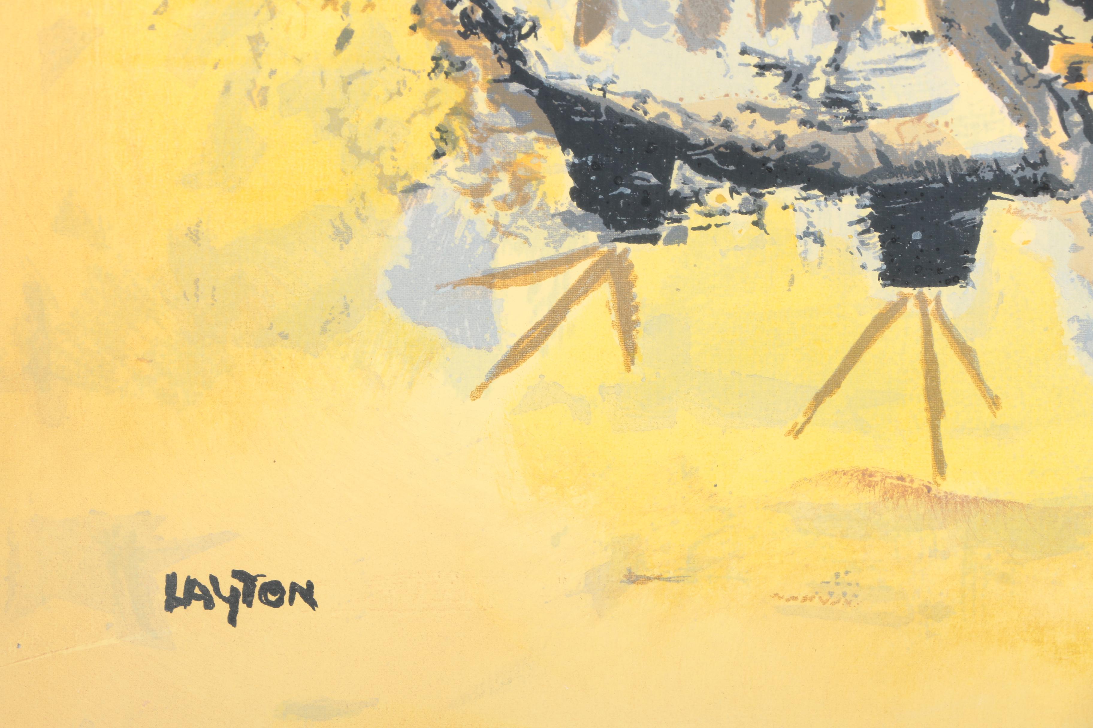 Serigraph After Margaret Layton Painting of Owl