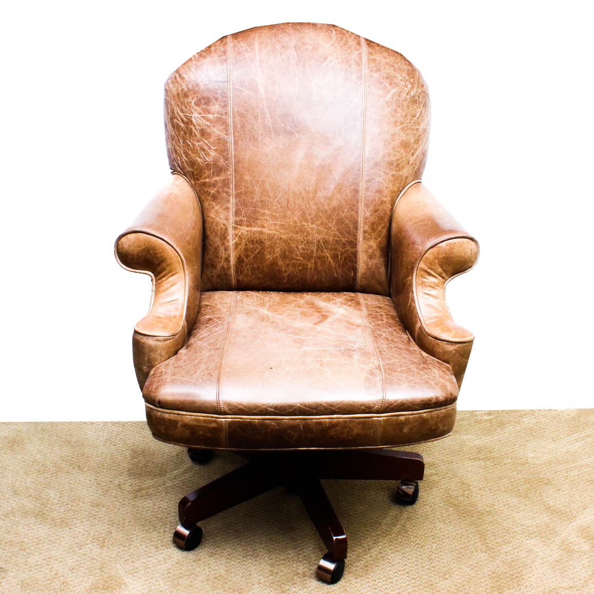 Brown Leather Executive Office Chair