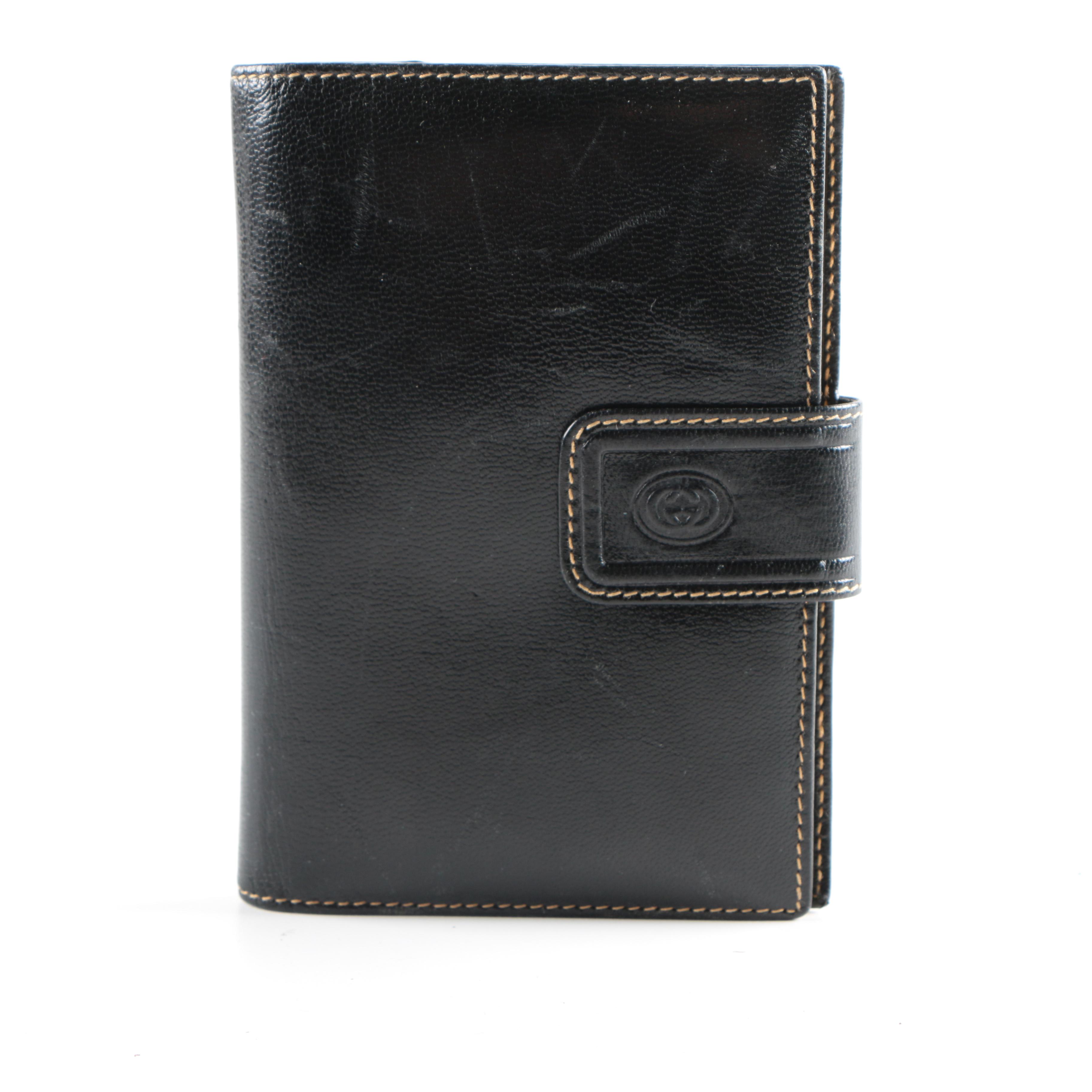 Vintage Gucci Black Leather Agenda Circa 1990