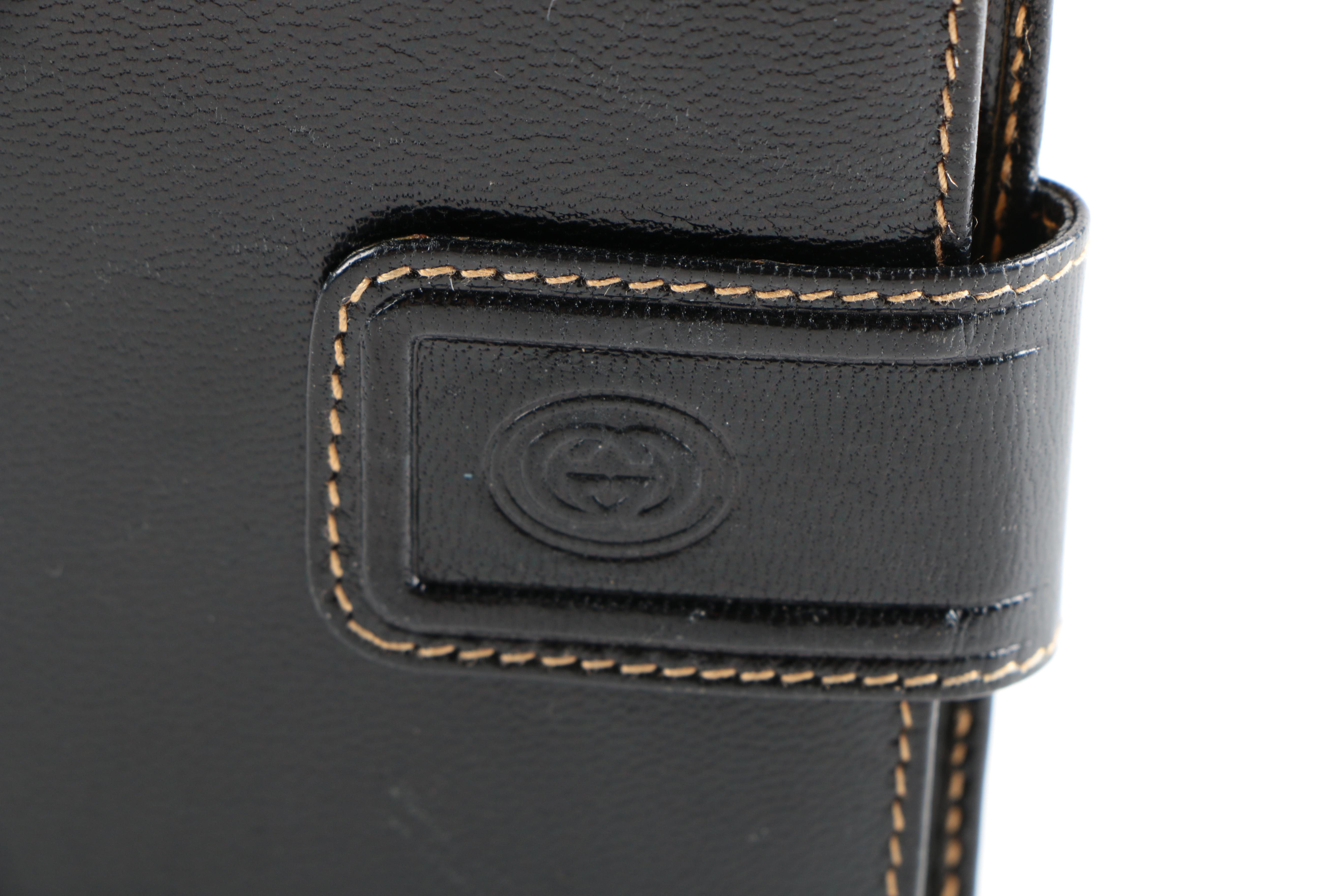 Vintage Gucci Black Leather Agenda Circa 1990