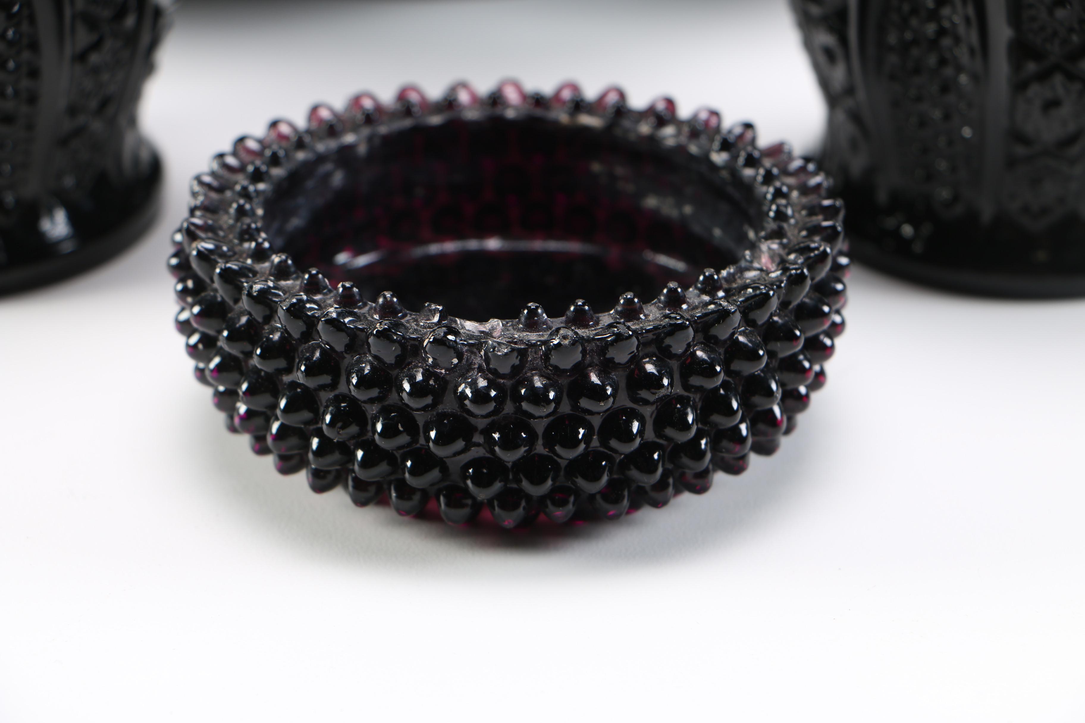 Tiara Exclusives Pressed Black Amethyst Glass Circa 1970