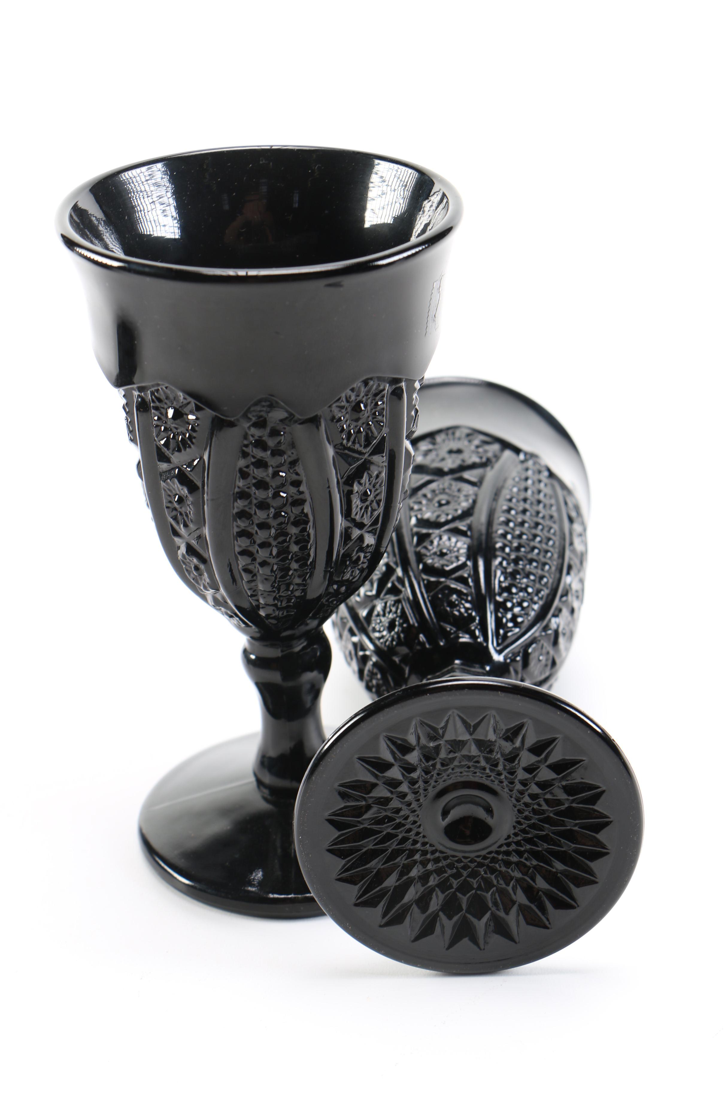 Tiara Exclusives Pressed Black Amethyst Glass Circa 1970