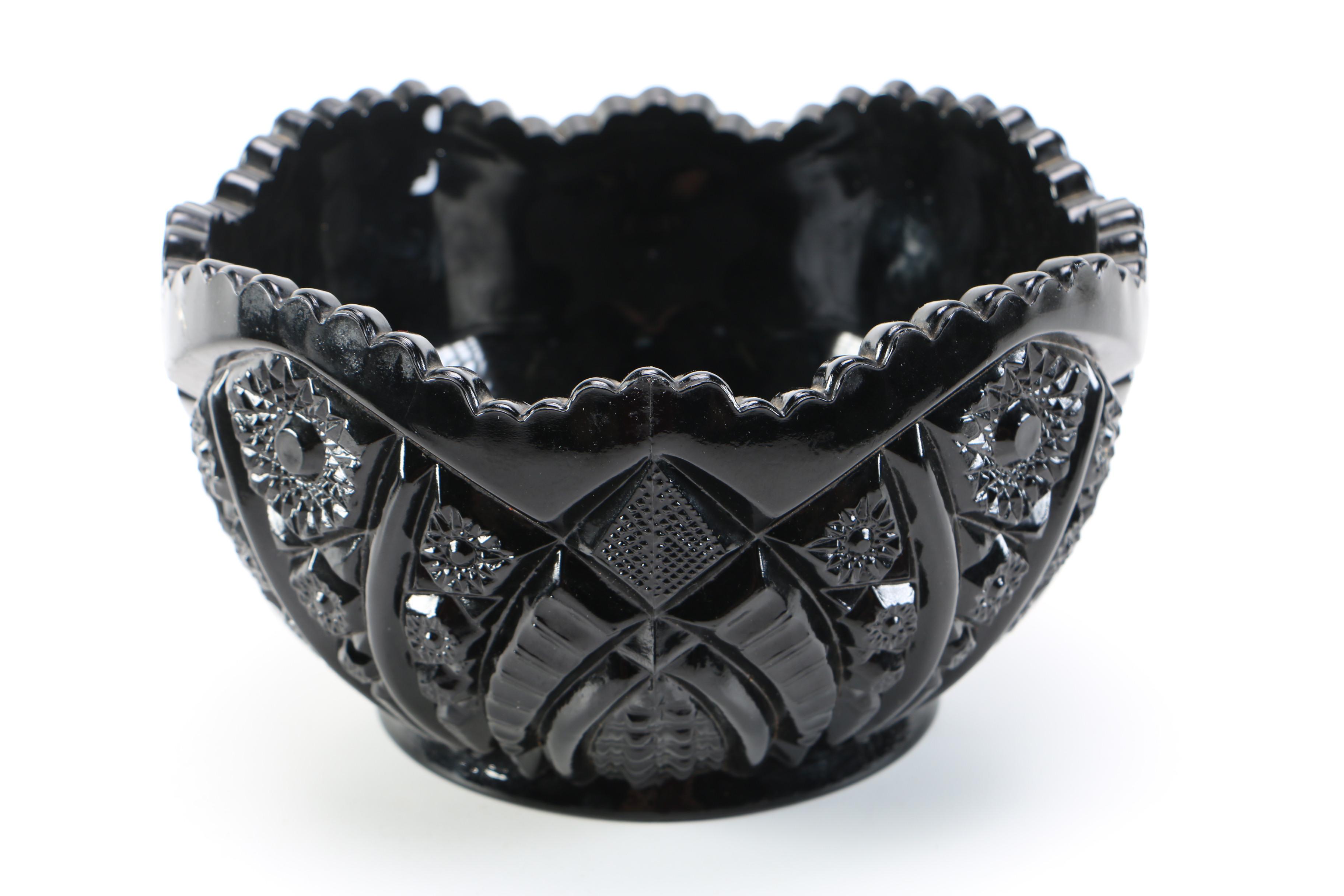 Tiara Exclusives Pressed Black Amethyst Glass Circa 1970