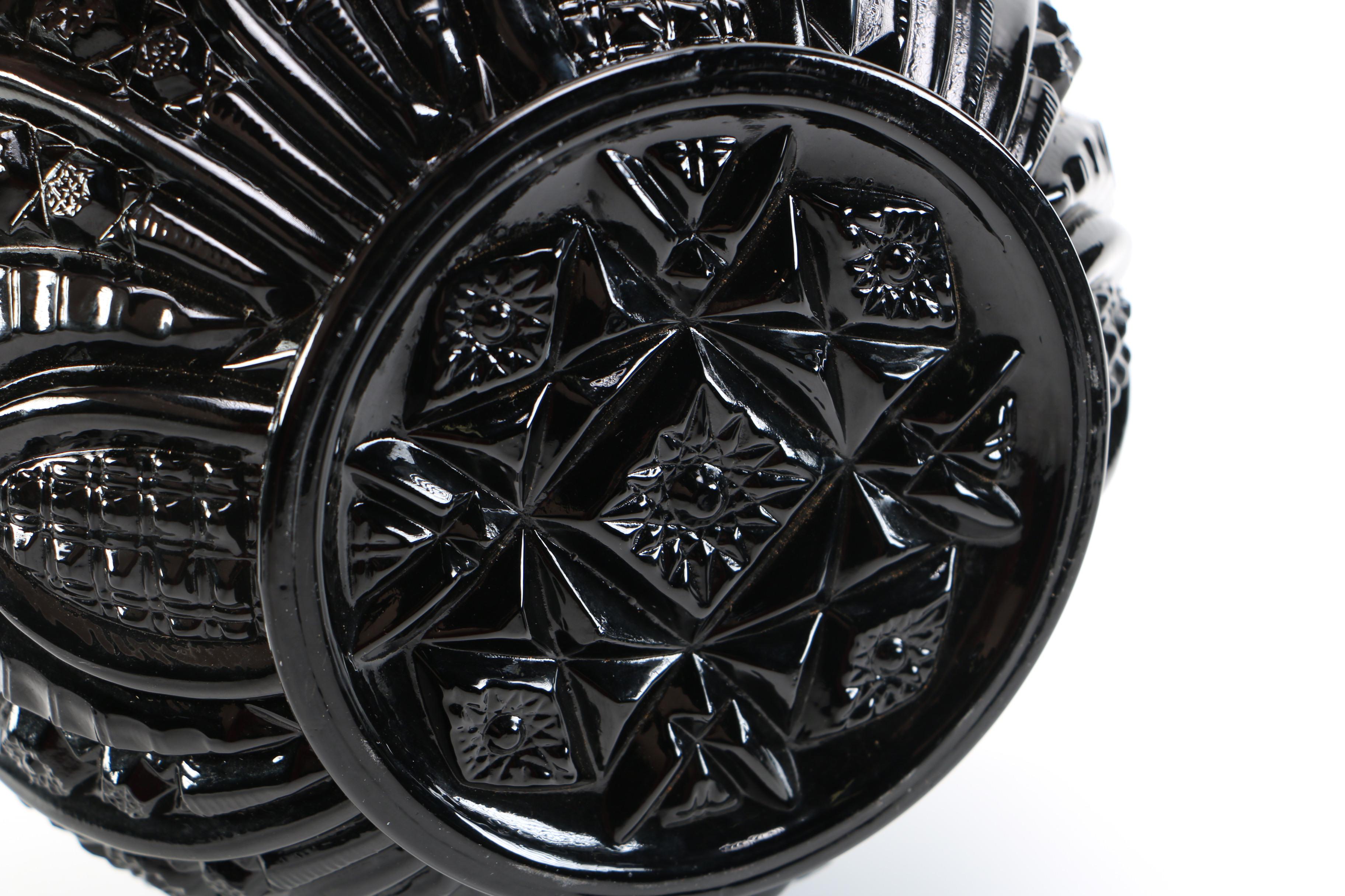 Tiara Exclusives Pressed Black Amethyst Glass Circa 1970