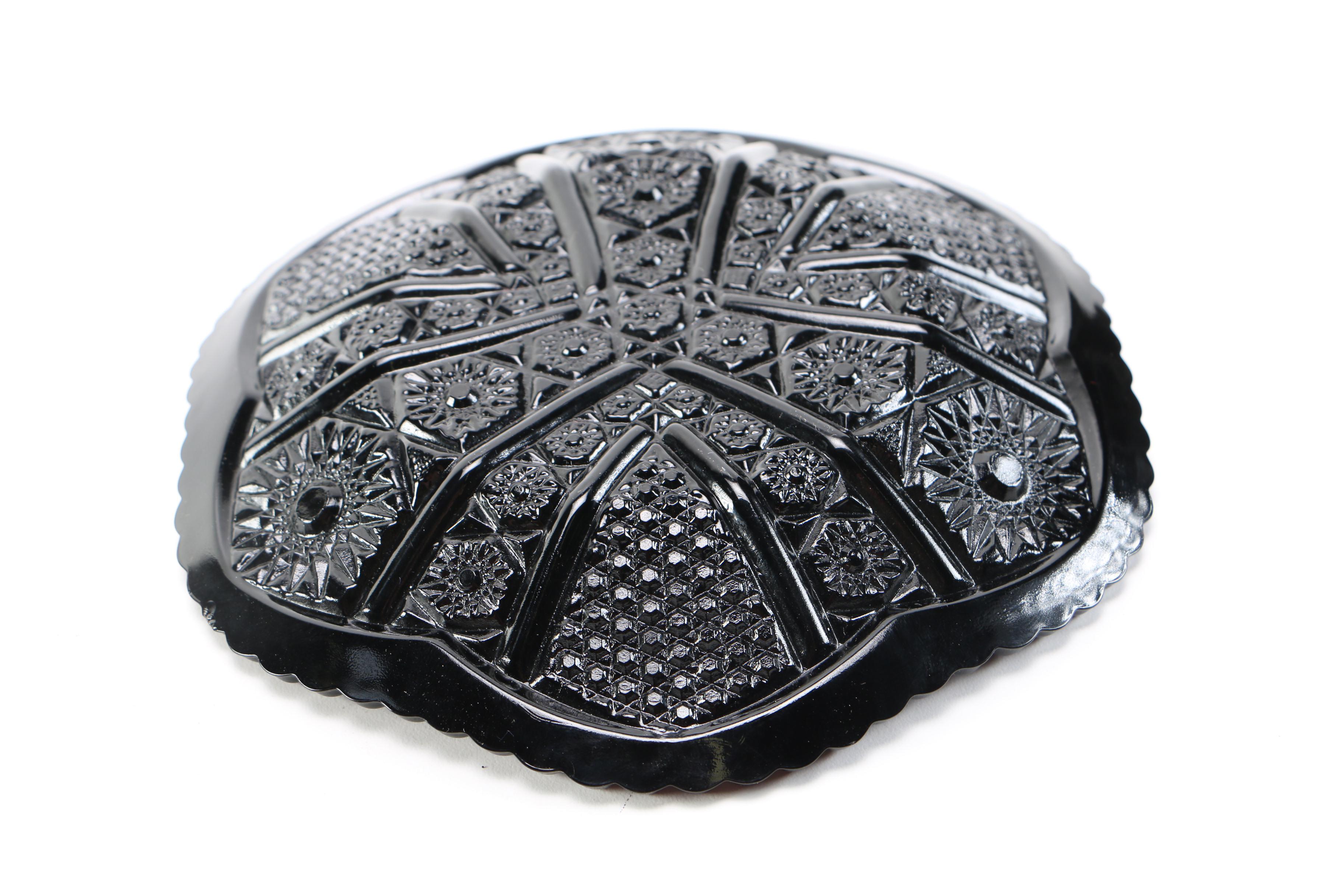 Tiara Exclusives Pressed Black Amethyst Glass Circa 1970