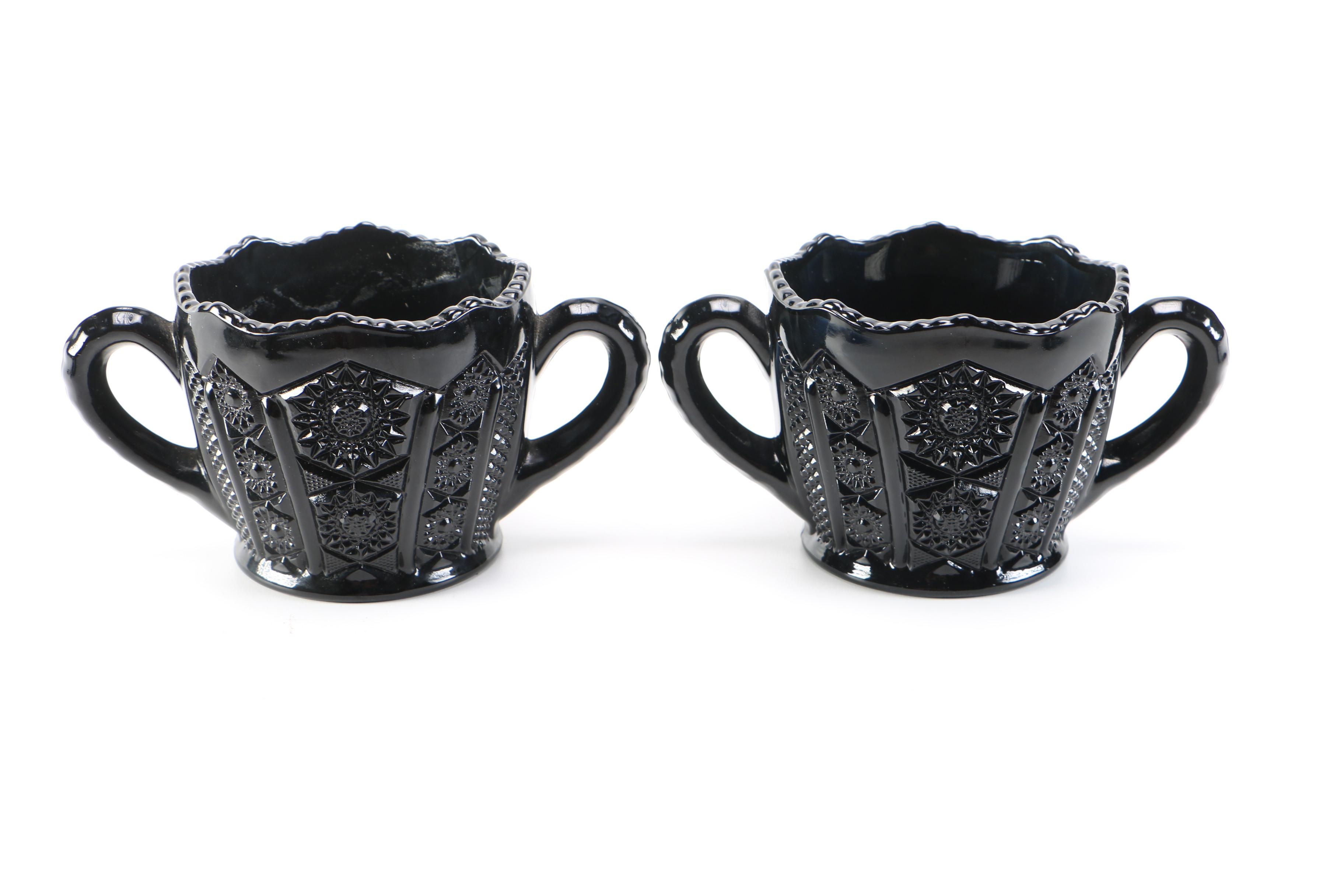 Tiara Exclusives Pressed Black Amethyst Glass Circa 1970