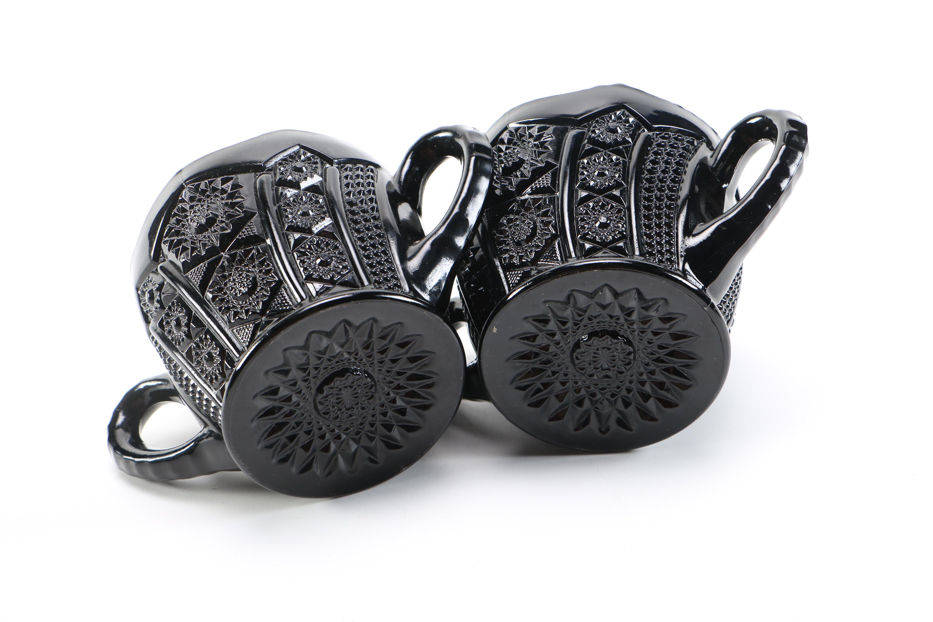 Tiara Exclusives Pressed Black Amethyst Glass Circa 1970