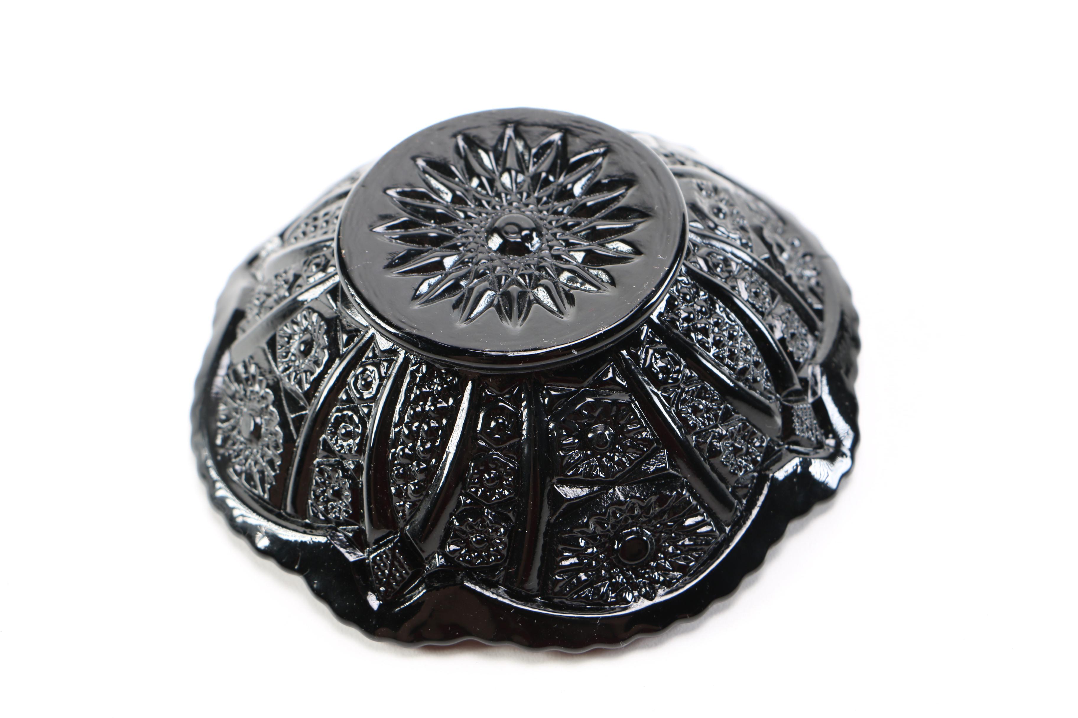 Tiara Exclusives Pressed Black Amethyst Glass Circa 1970