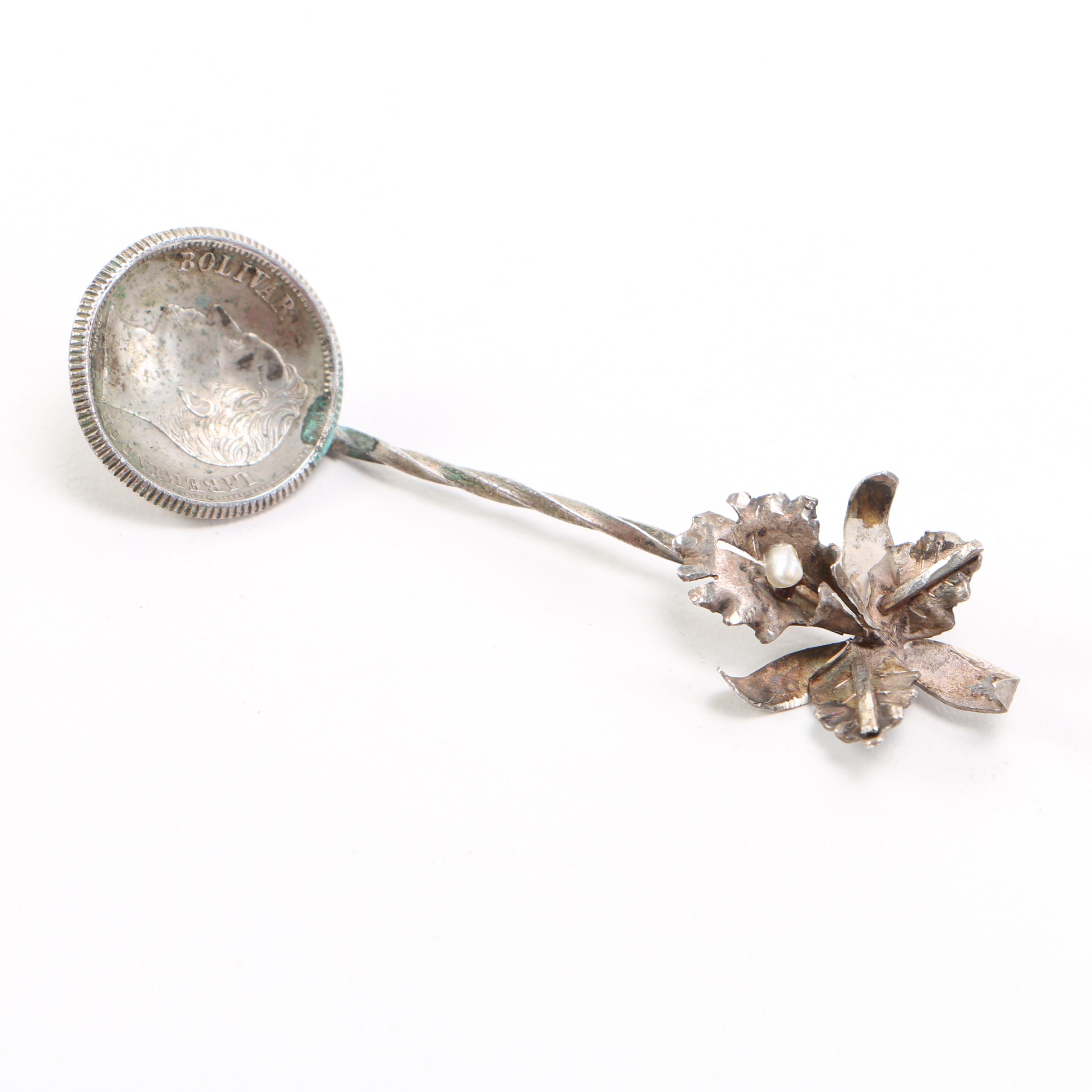 Venezuela Bolivar Silver Coin Spoon
