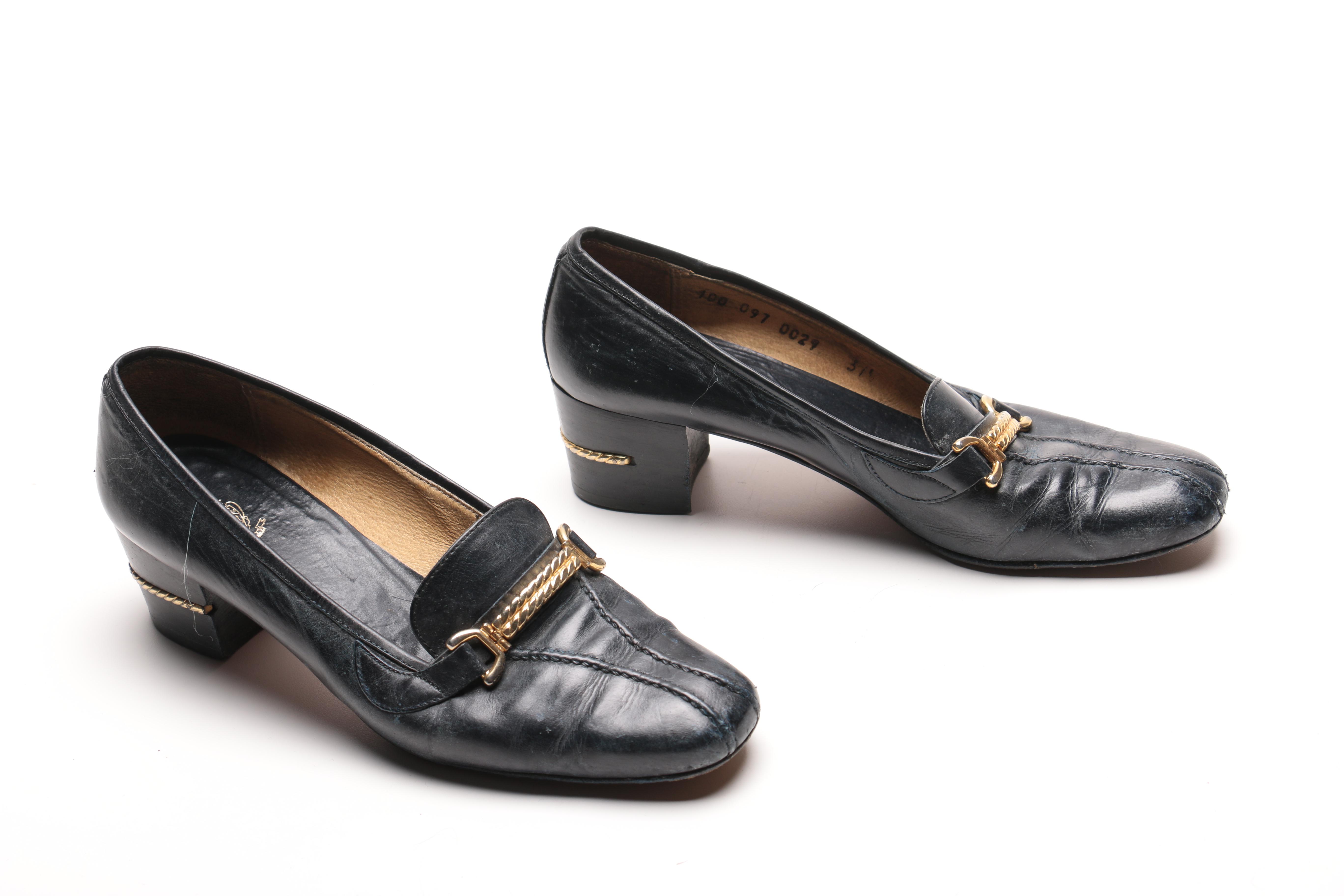 Vintage Gucci Leather Loafer Pumps