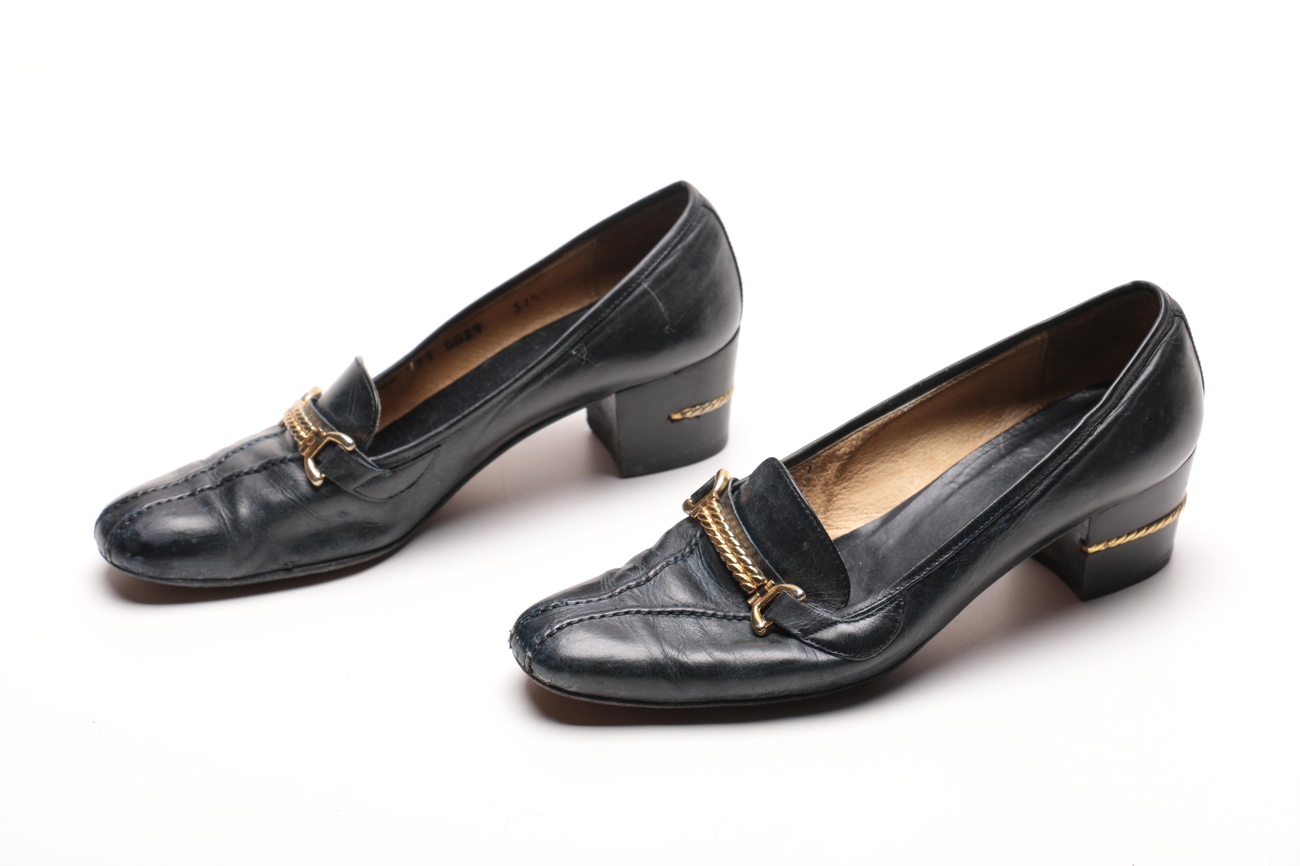 Vintage Gucci Leather Loafer Pumps