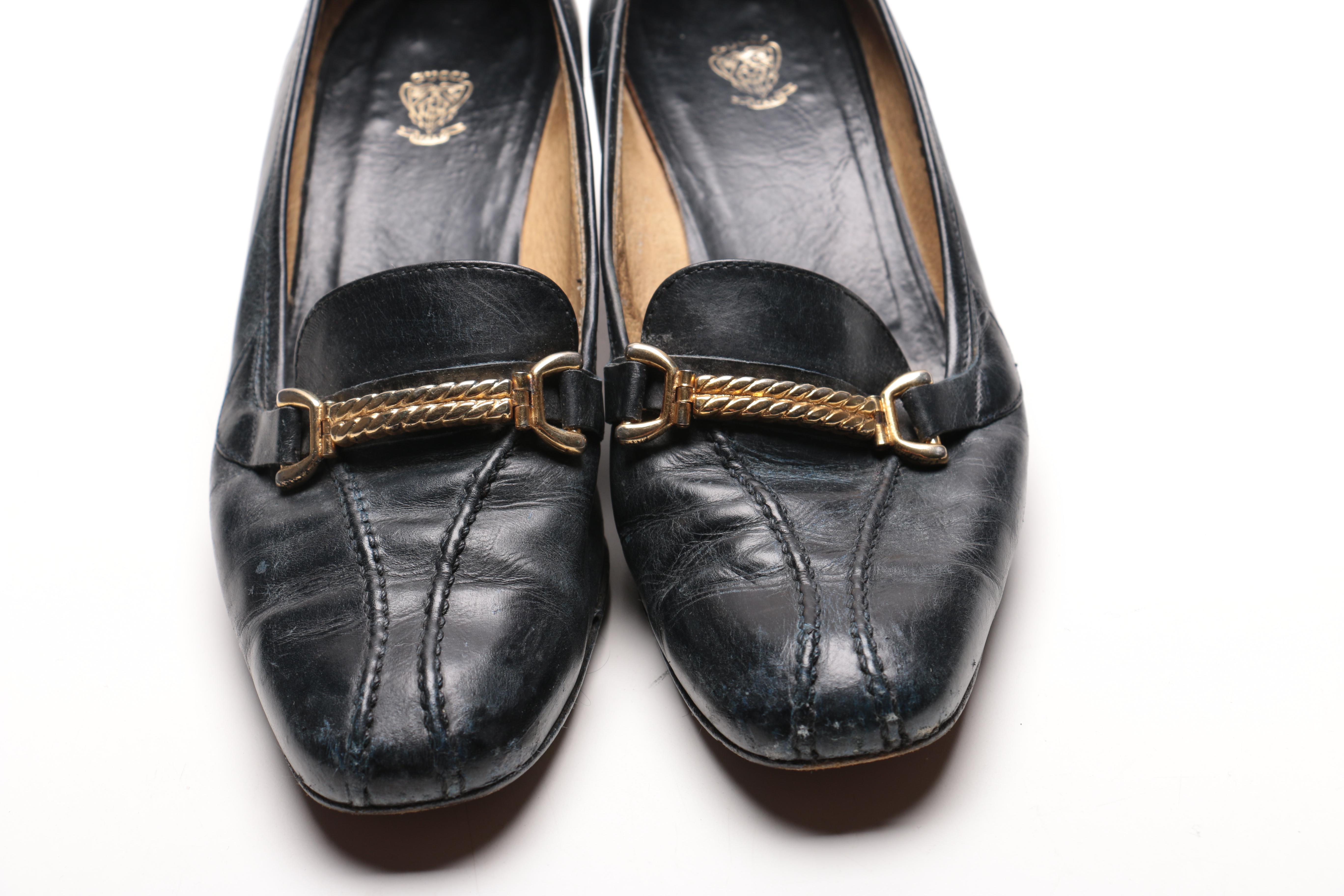 Vintage Gucci Leather Loafer Pumps