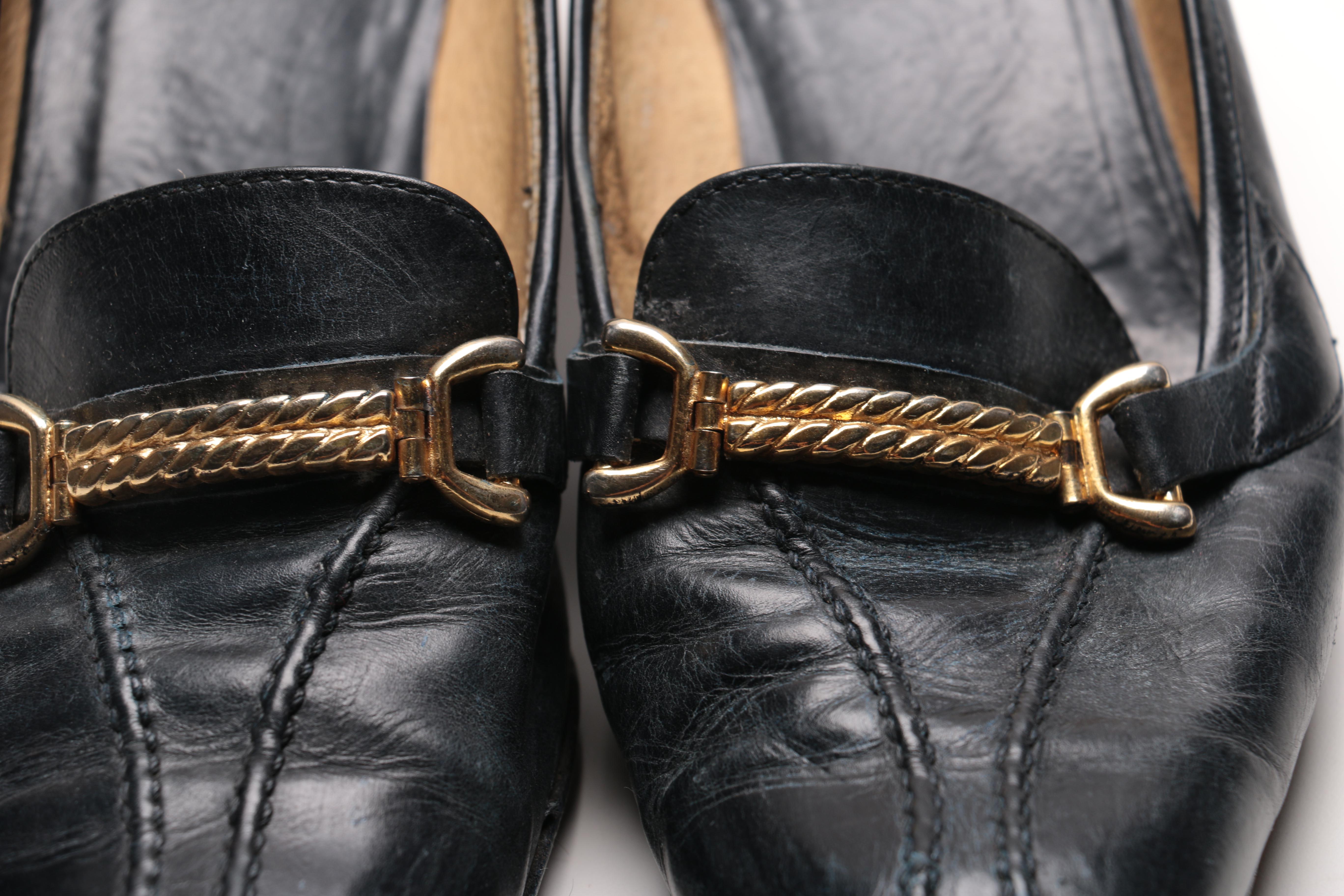 Vintage Gucci Leather Loafer Pumps