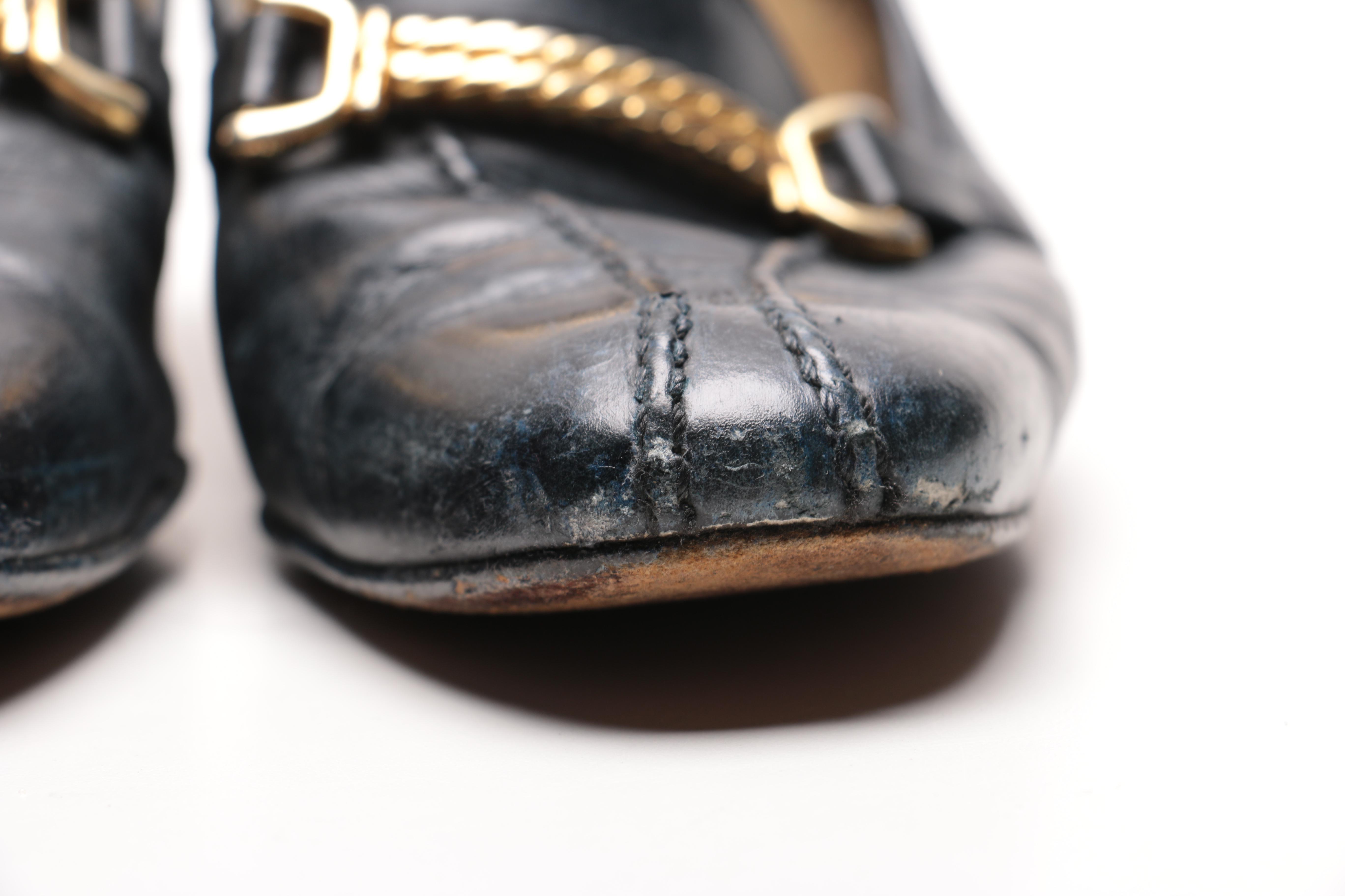 Vintage Gucci Leather Loafer Pumps