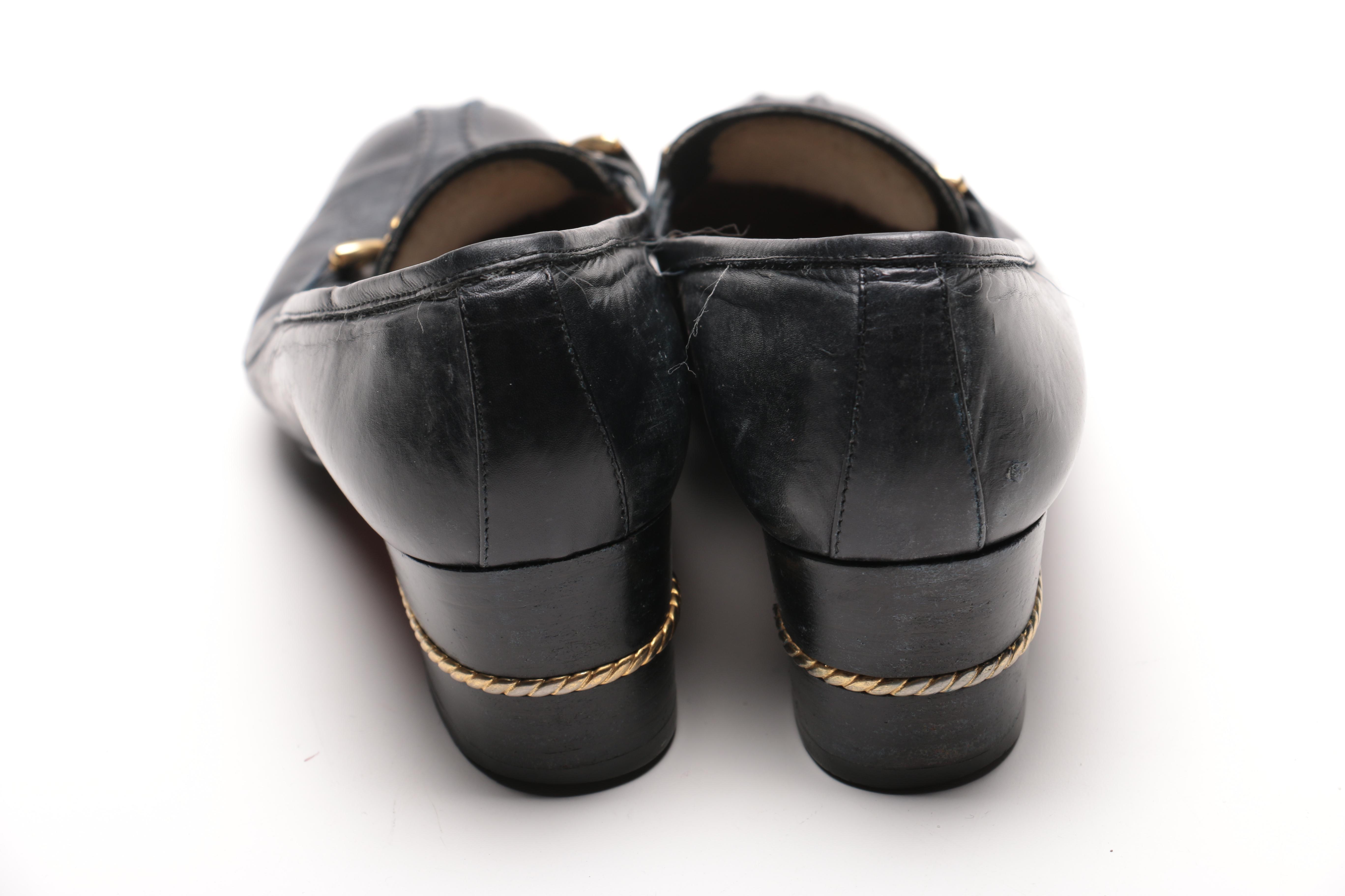 Vintage Gucci Leather Loafer Pumps