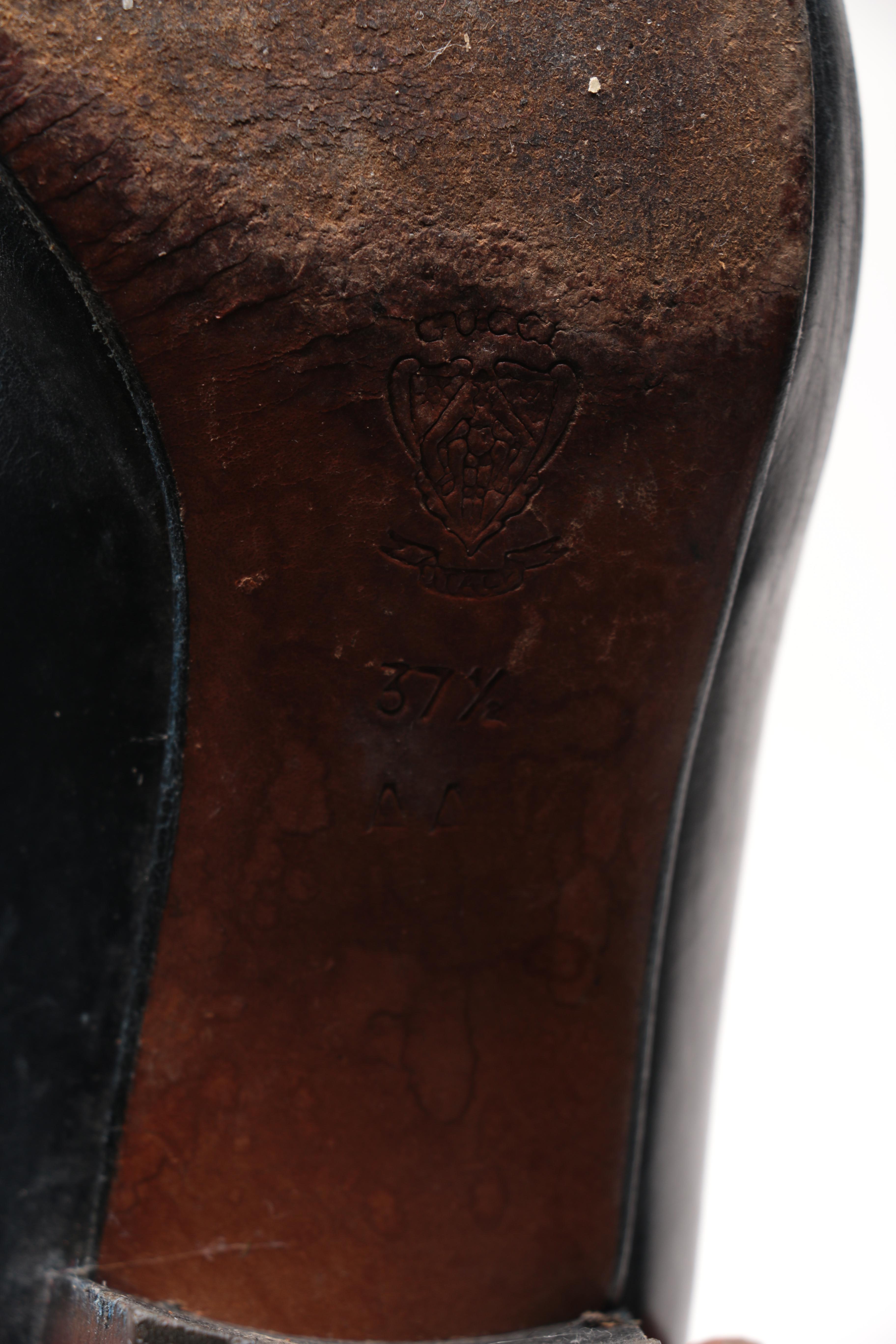 Vintage Gucci Leather Loafer Pumps