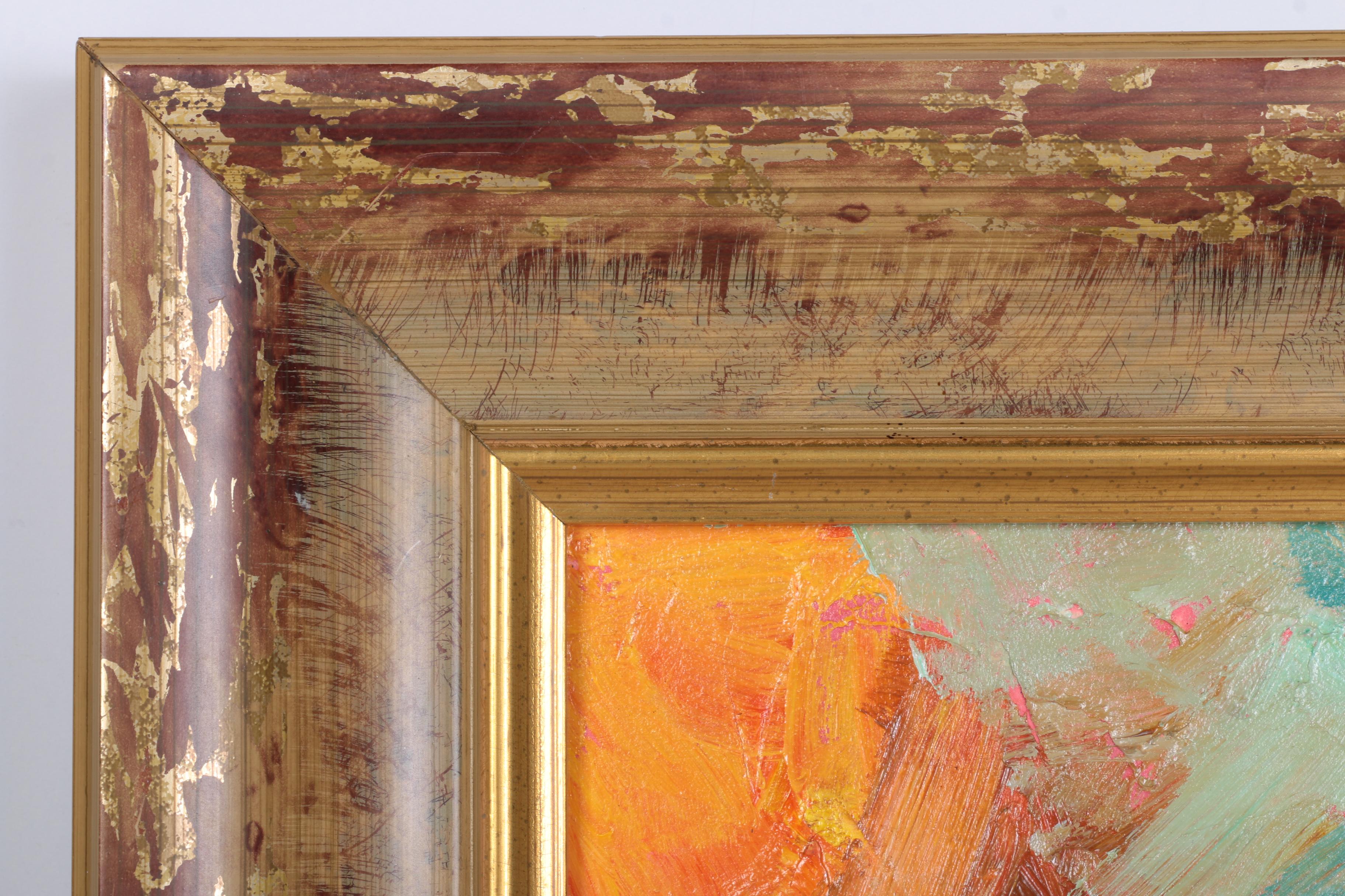 Emilio Pica Oil on Paper Still Life With Flowers