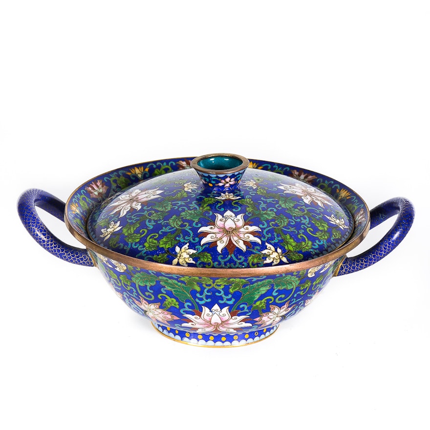 Chinese Cloisonné Bowl with Lid