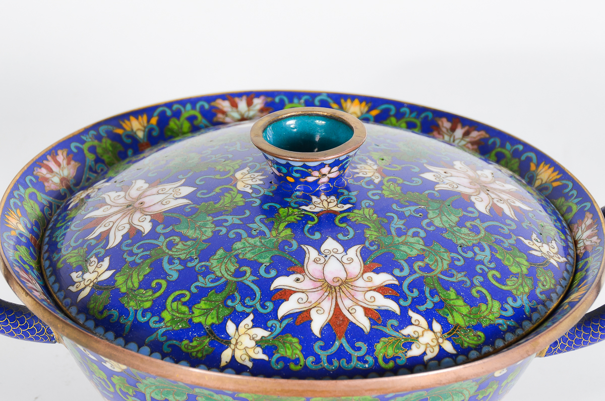 Chinese Cloisonné Bowl with Lid