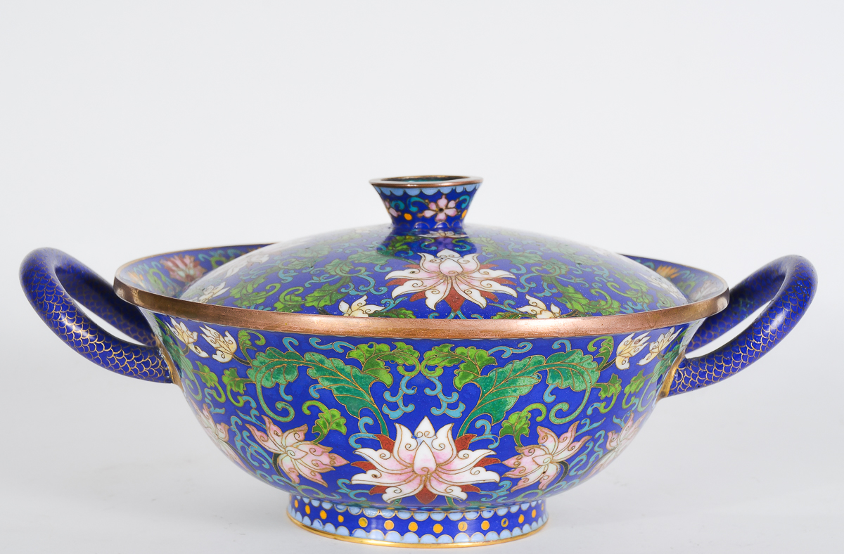 Chinese Cloisonné Bowl with Lid