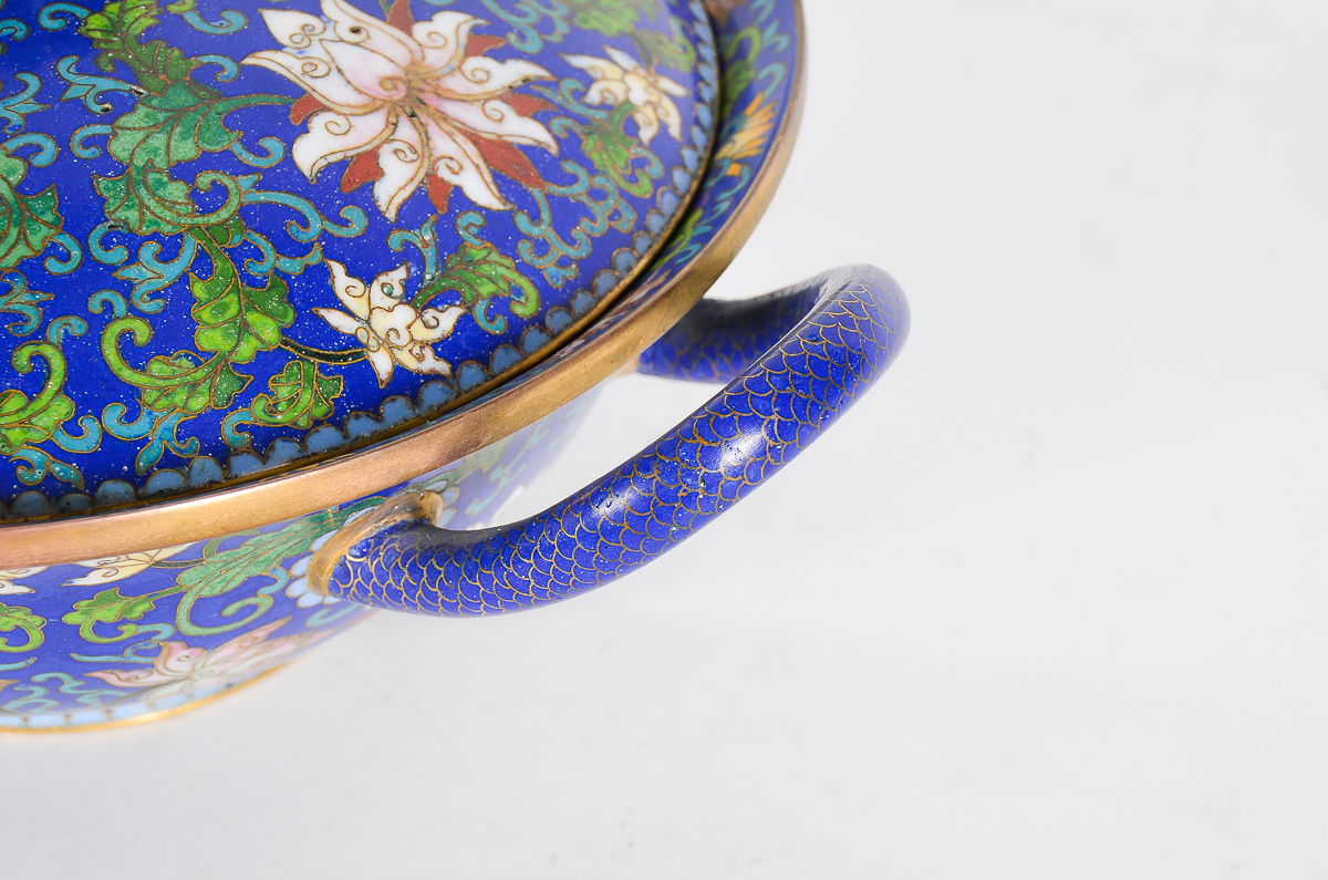 Chinese Cloisonné Bowl with Lid