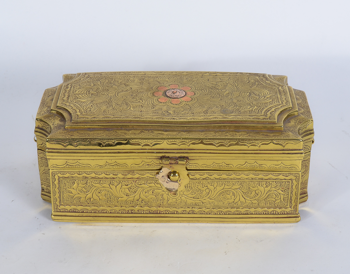 Antique Brass and Cooper Trinket Box