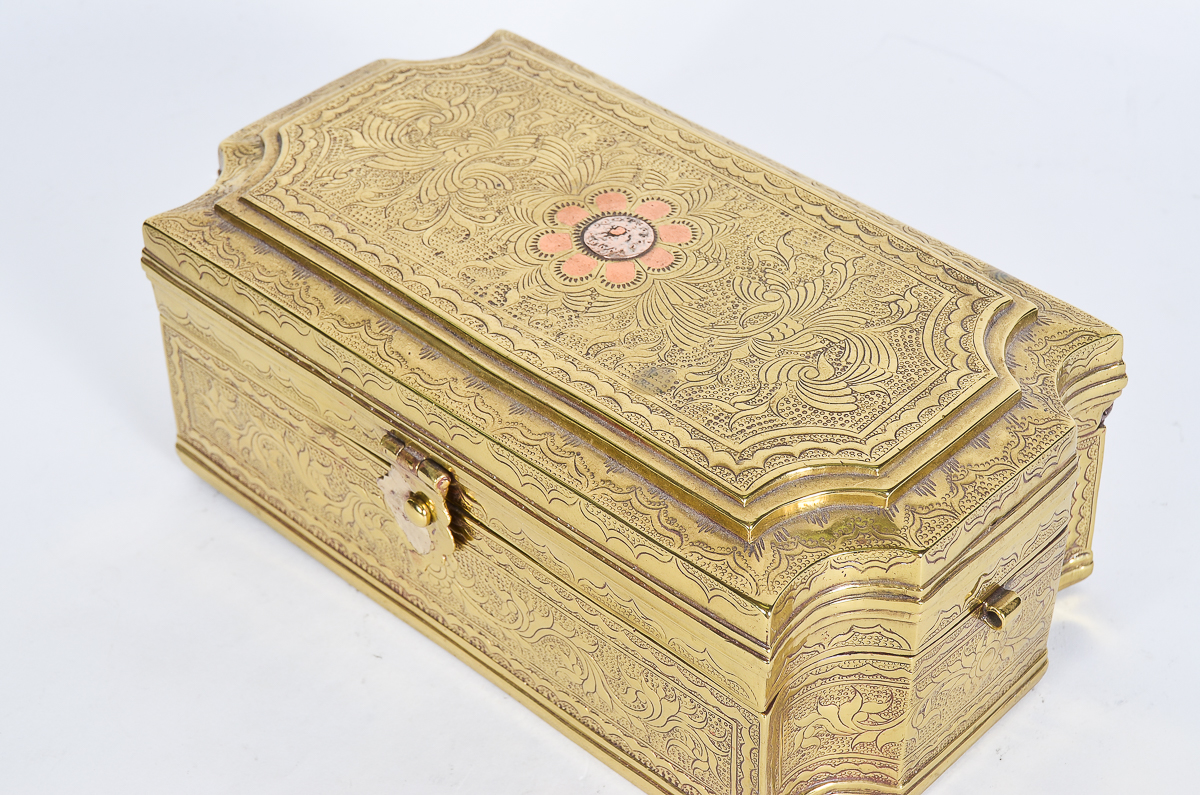 Antique Brass and Cooper Trinket Box