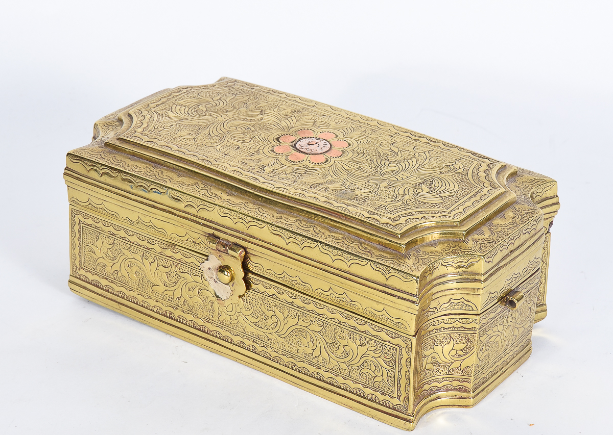 Antique Brass and Cooper Trinket Box