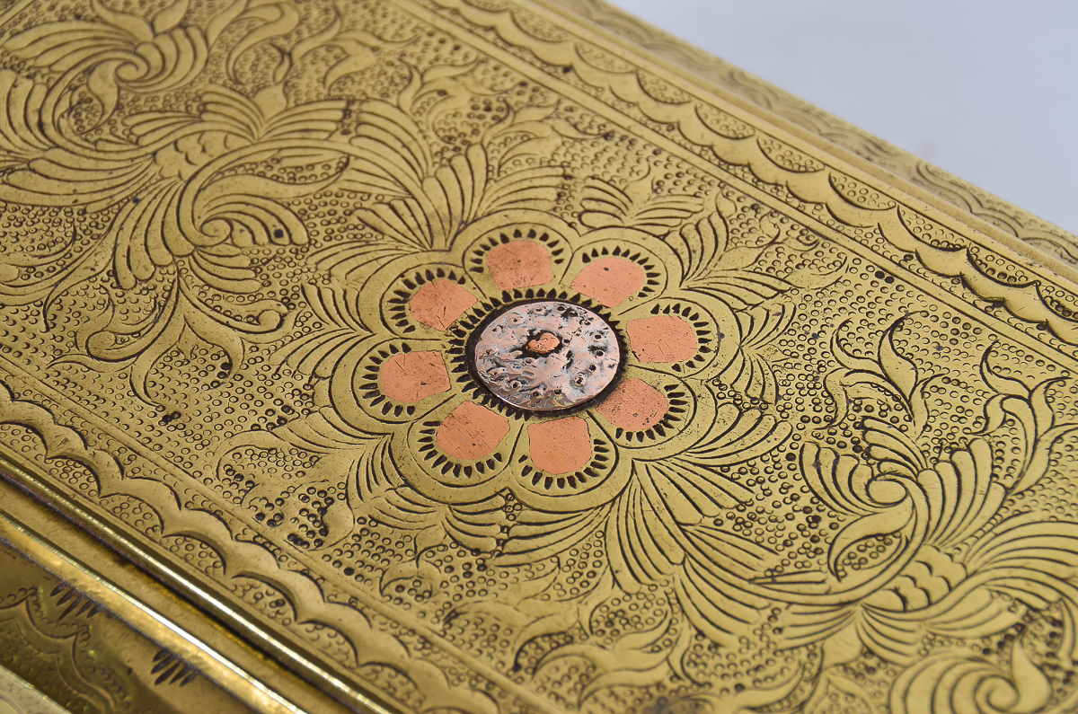 Antique Brass and Cooper Trinket Box