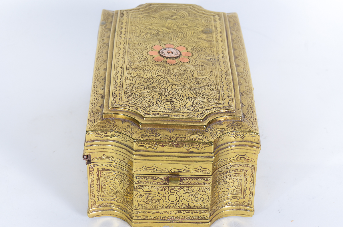 Antique Brass and Cooper Trinket Box