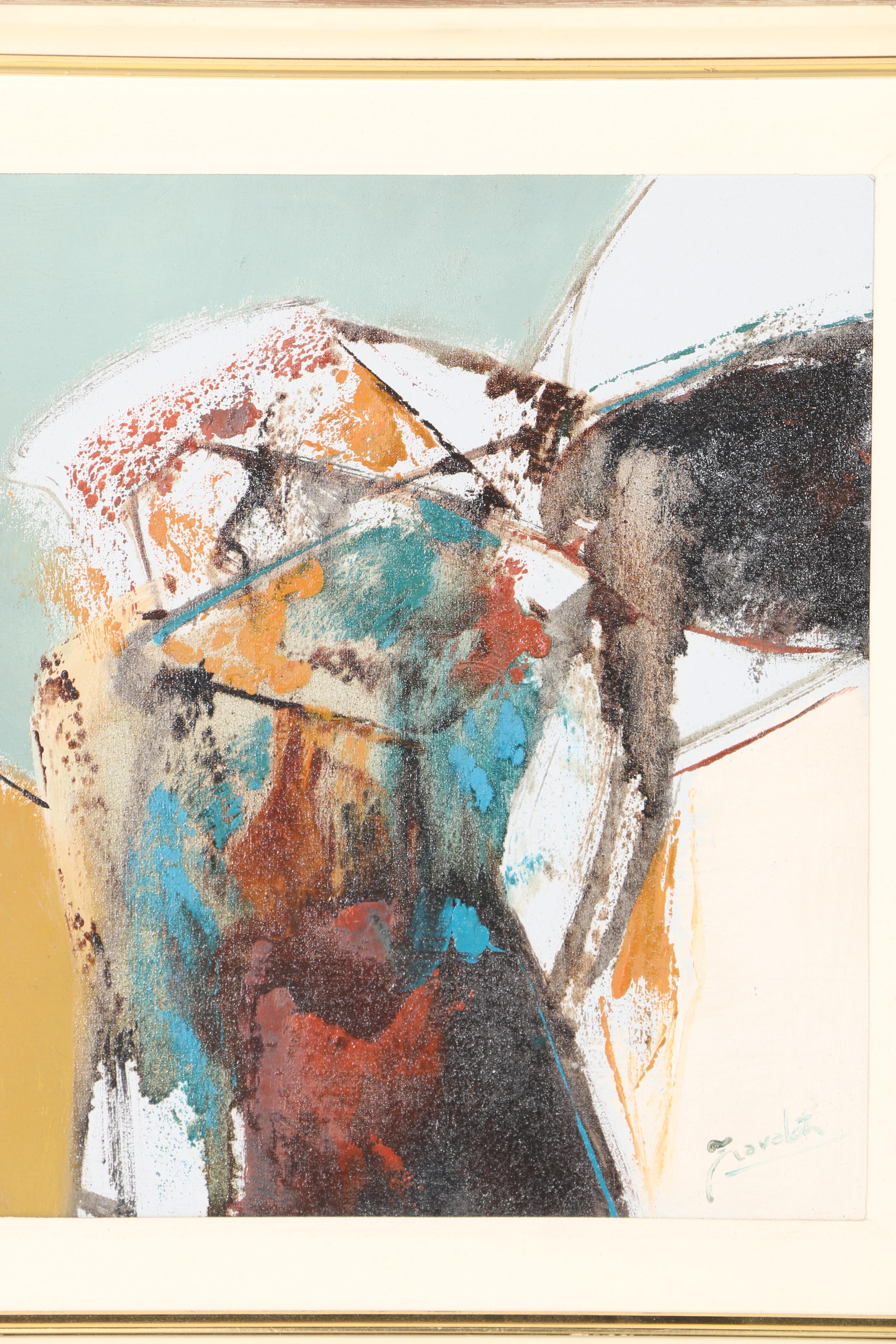 Leonidas Zavaleta Abstract Oil Painting on Canvas